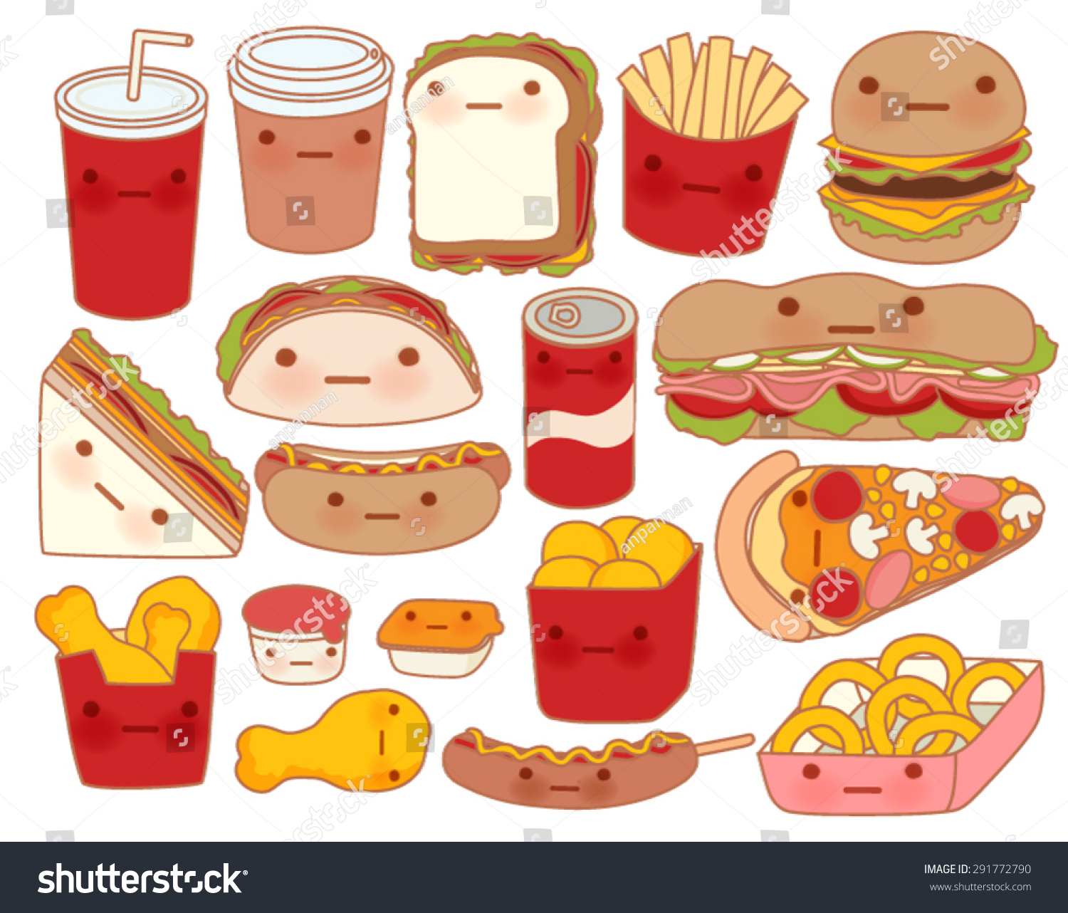 Collection Lovely Baby Food Doodle Icon Stock Vector 291772790 ...