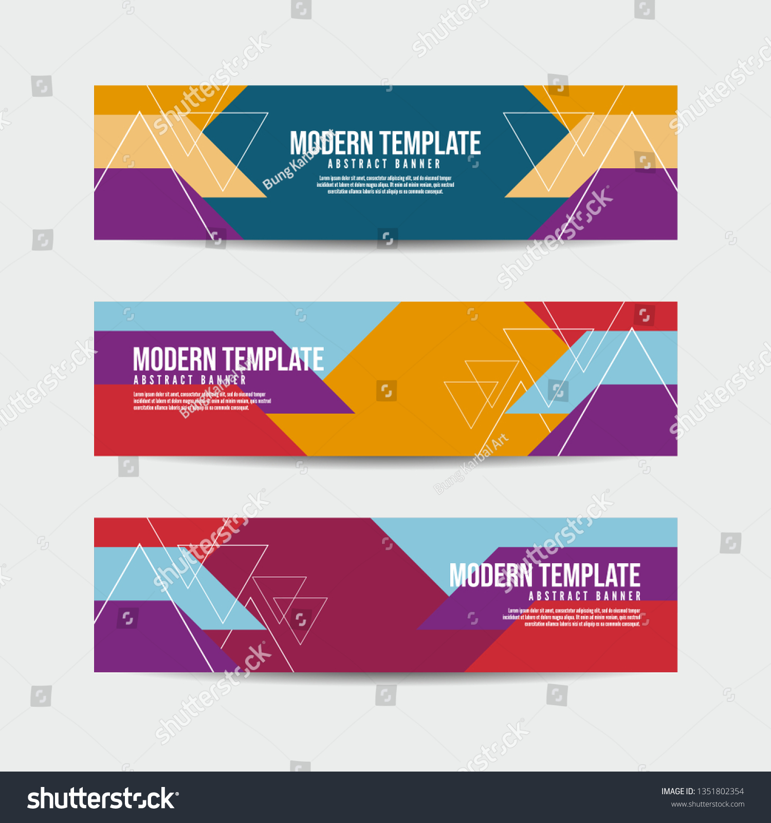 Collection 3 Modern Flat Abstract Web Stock Vector Royalty Free