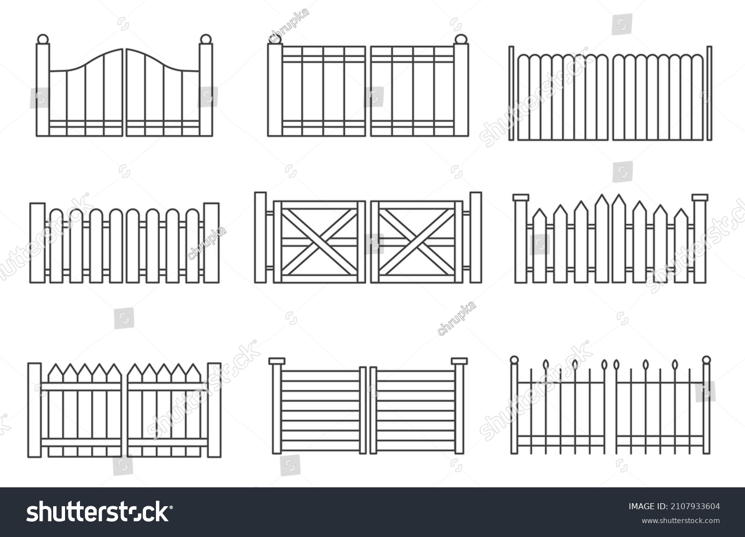 Collection Modern Gates Vector Illustration Stock Vector Royalty Free Shutterstock