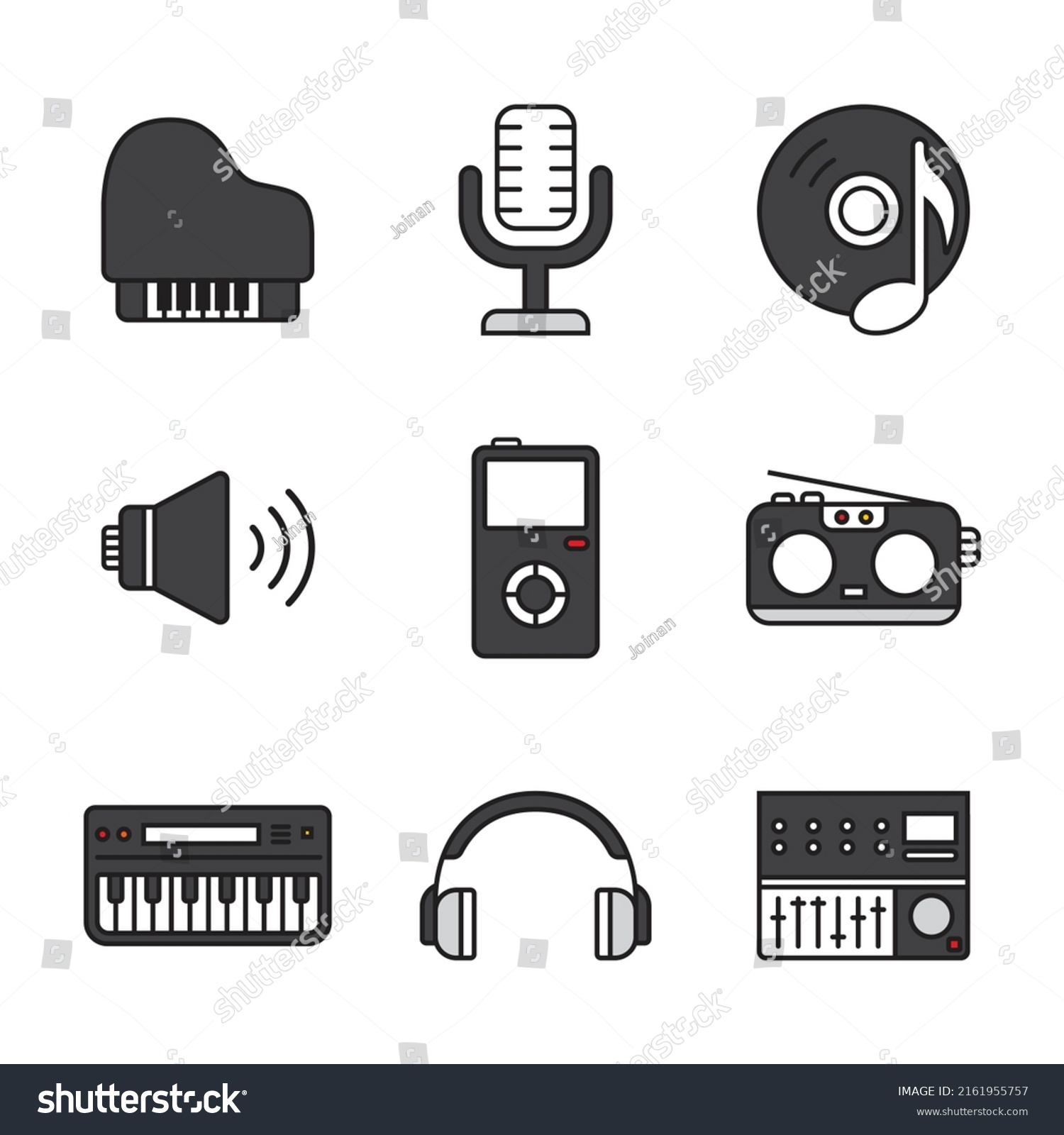 Collection Musical Instruments Vector Illustrations Stock Vector Collection Musical Instruments Vector Illustrations Stock Vector