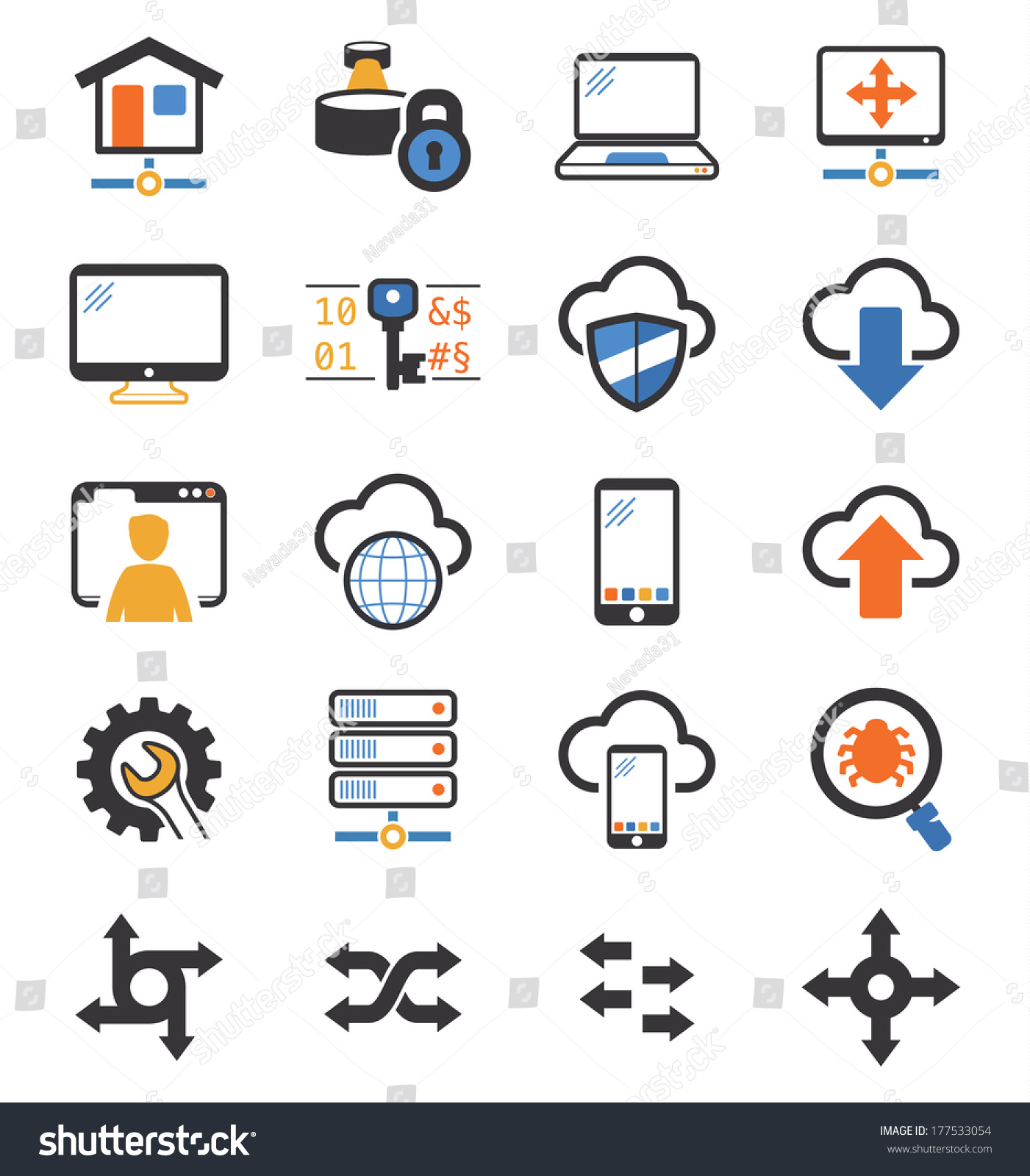 Collection Of Network And Vpn Icons Stock Vector Illustration 177533054 ...