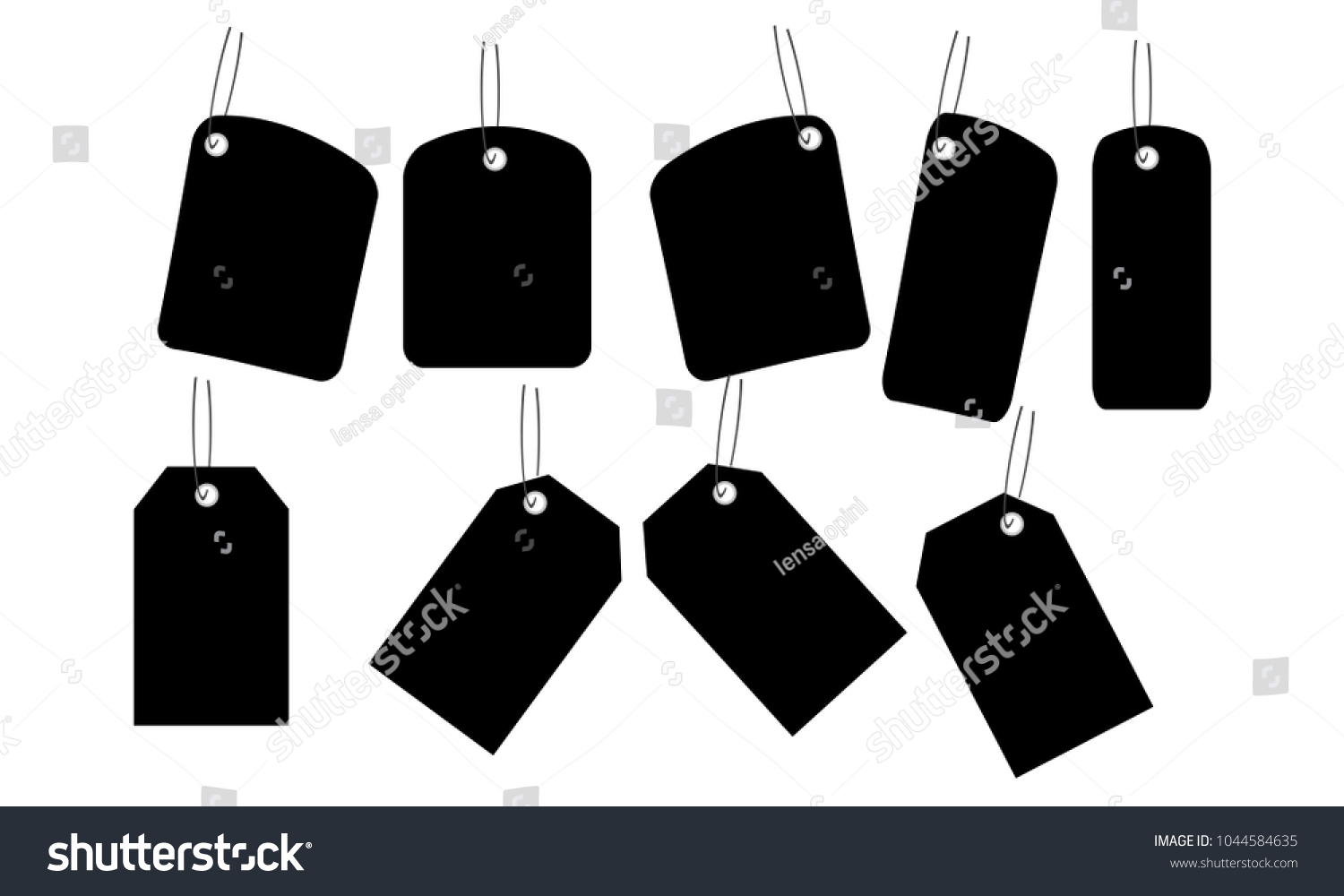 Collection Price Tag Silhouette Sticker Label Stock Vector (Royalty ...