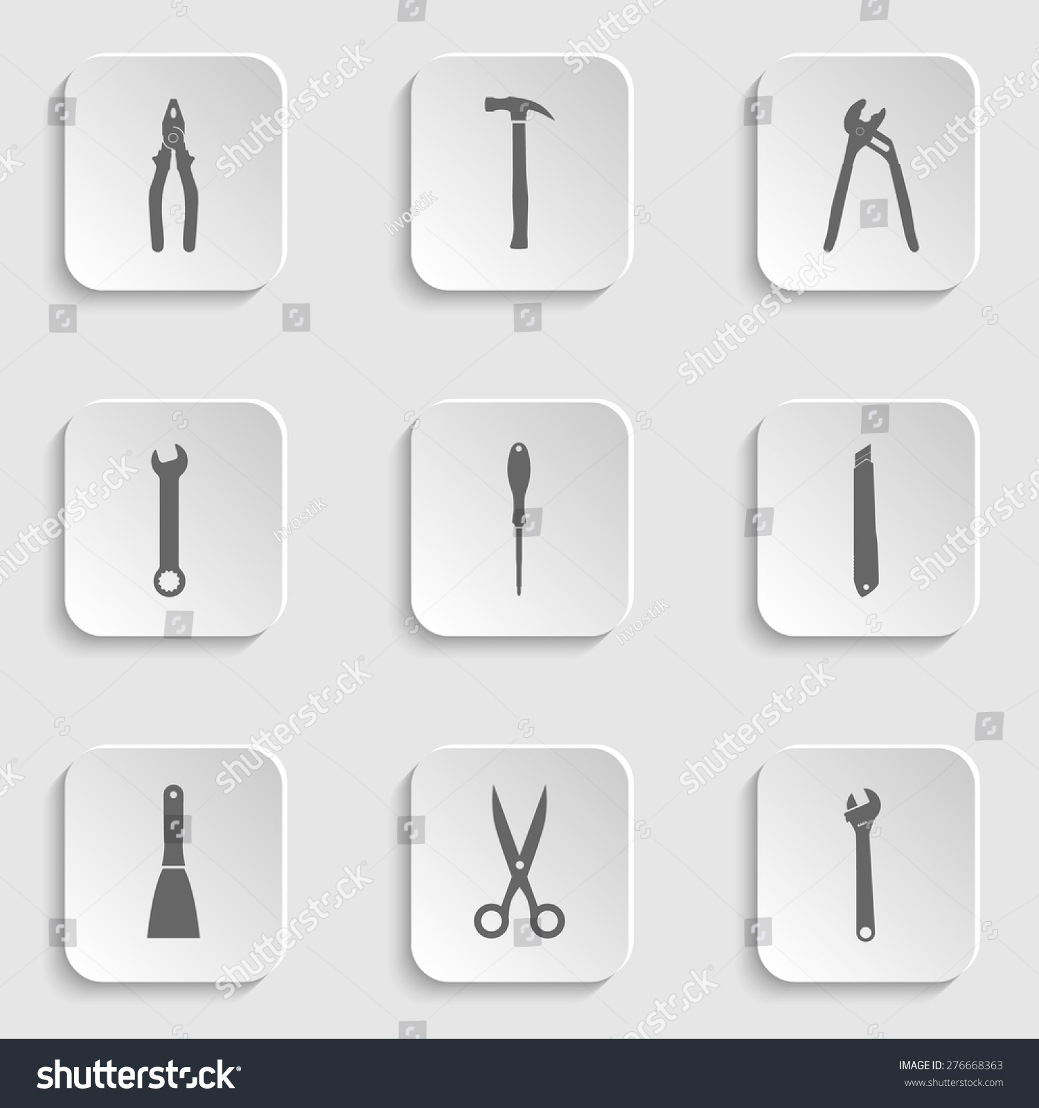 Collection Simple Black Icons Hand Tools Stock Vector (Royalty Free) 276668363 Shutterstock