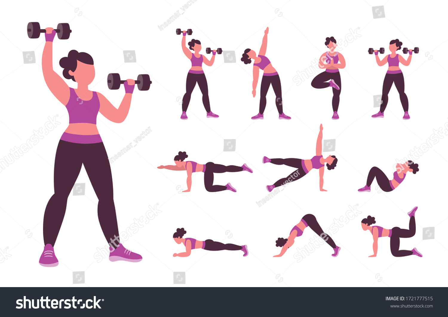 Collection Strength Calisthenics Exercises That You Stock Vector Collection Strength Calisthenics Exercises That You Stock Vector