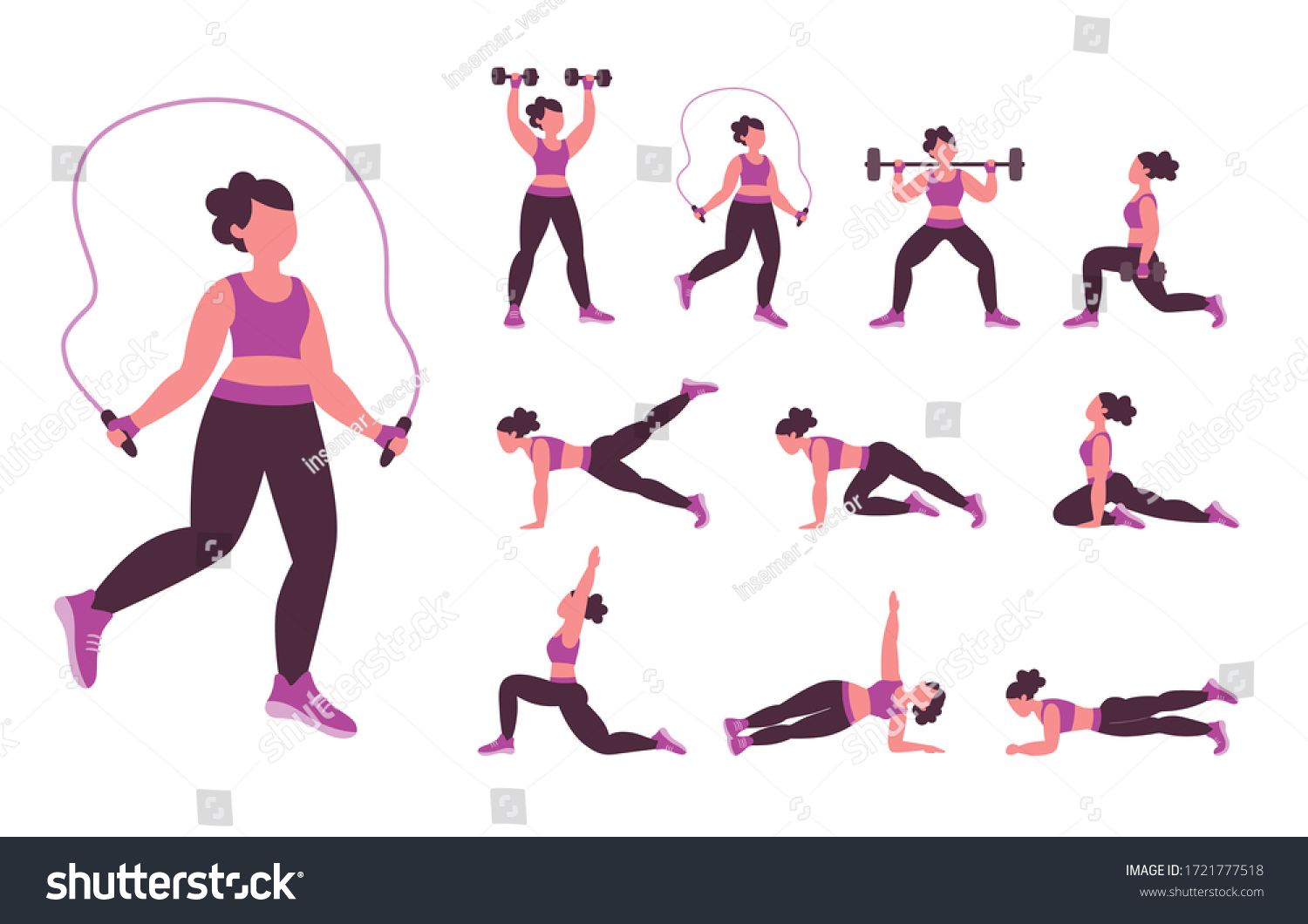 Collection Strength Calisthenics Exercises That You Stock Vector Collection Strength Calisthenics Exercises That You Stock Vector