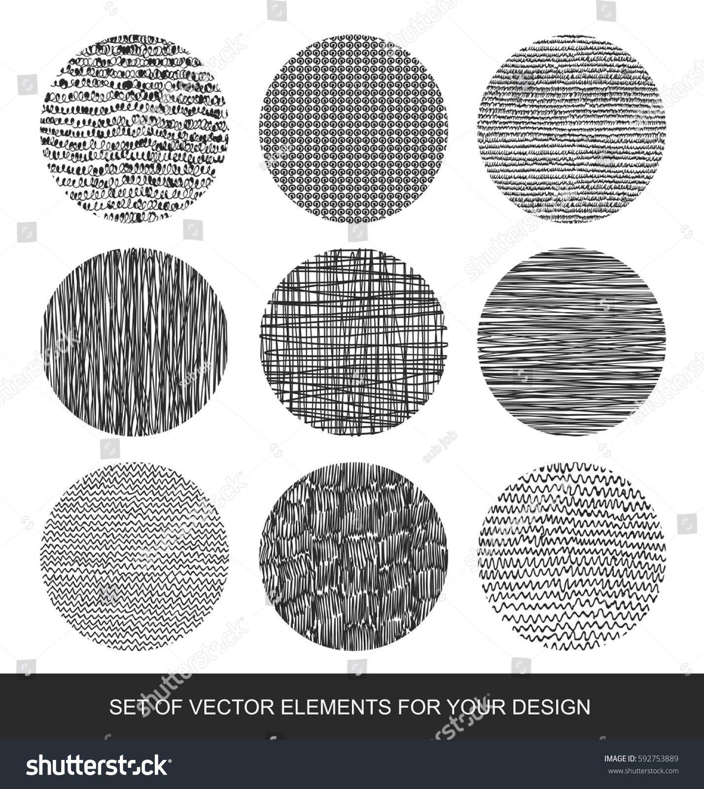 Collection Textures Brushes Graphics Design Element Stock Vector ...