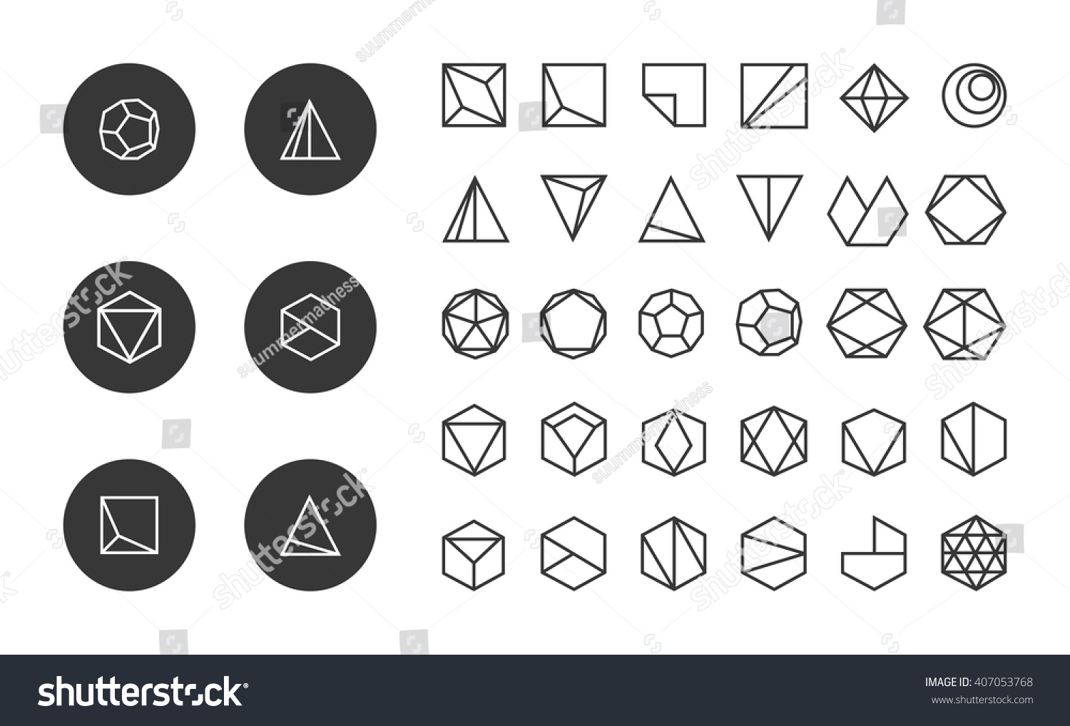 Collection Thin 30 Icons6 Trendy Black Stock Vector (Royalty Free ...