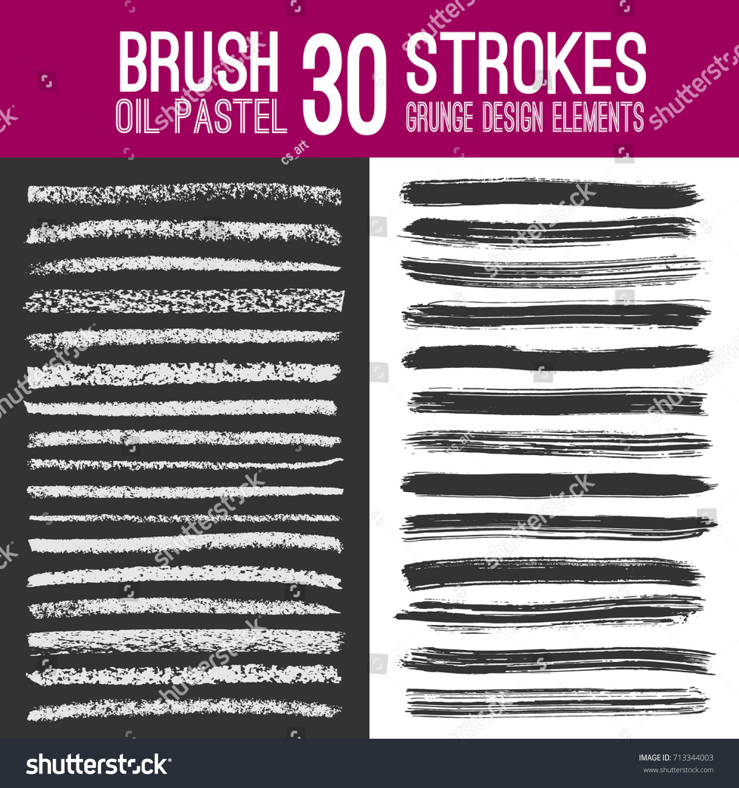 SVG of Collection of thirty grunge ink brush strokes and oil pastel. Vector sloppy lines. 
Design elements for various purposes. svg