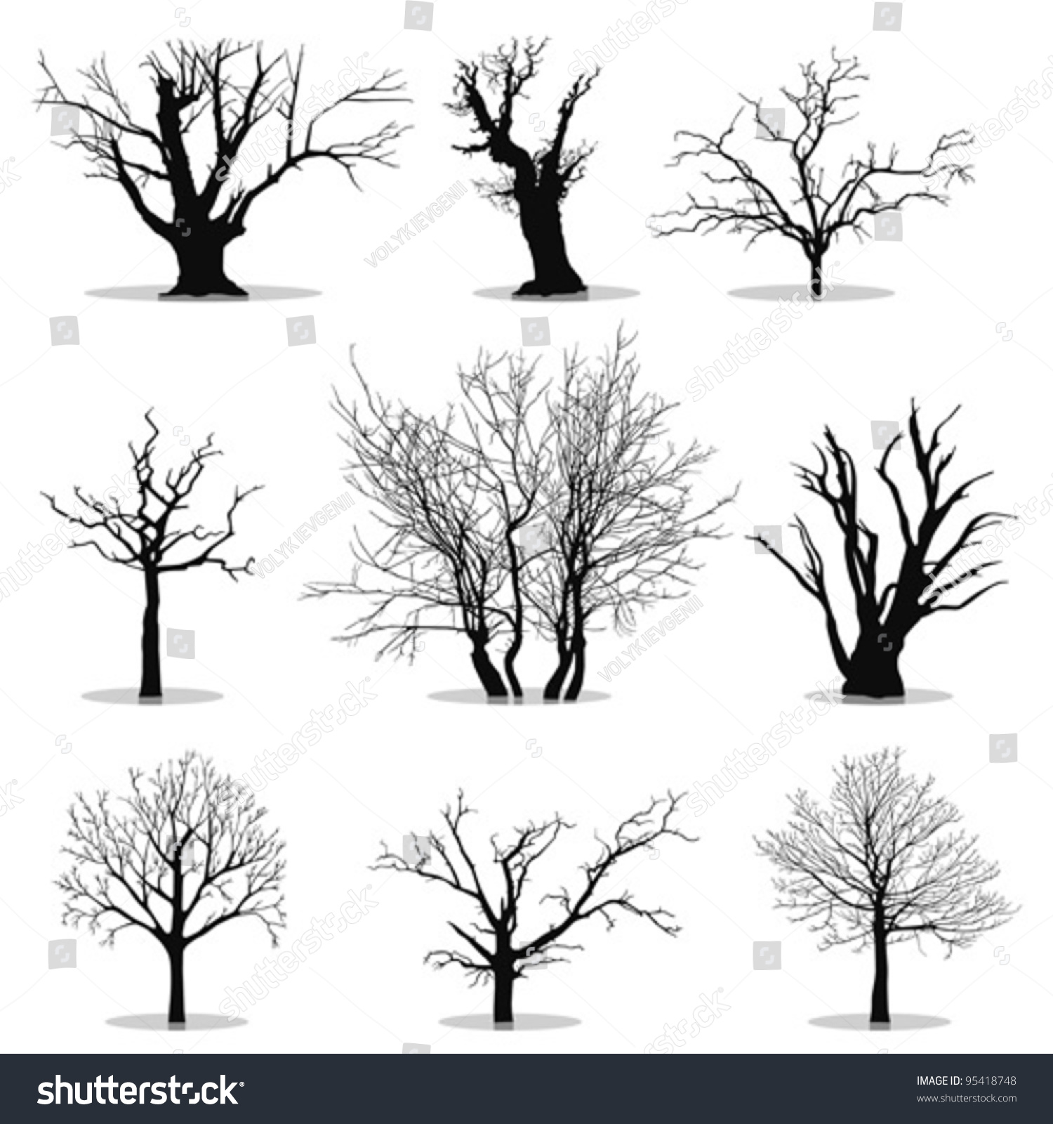 SVG of Collection of trees silhouettes svg