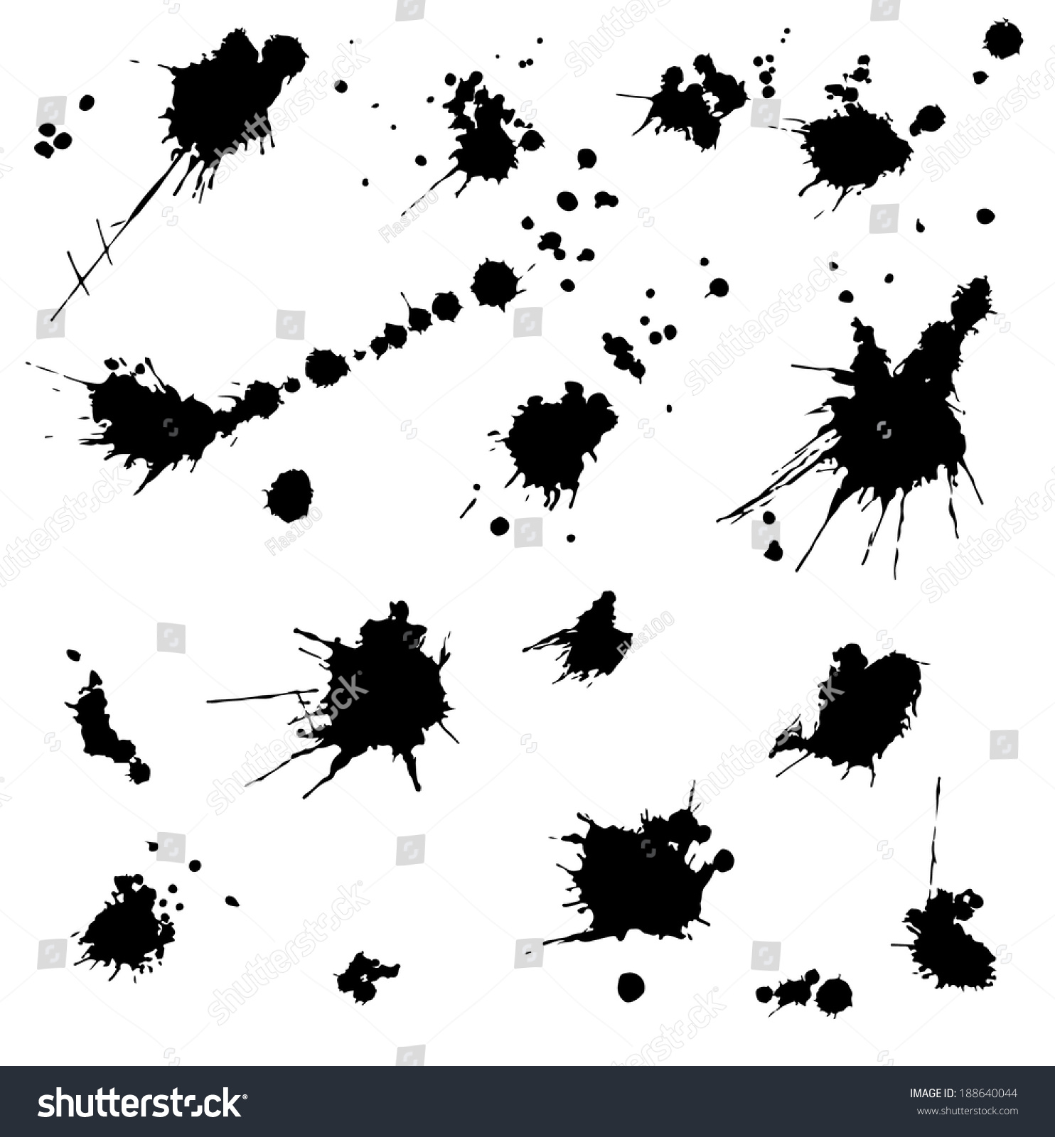 Collection Of Various Ink Splatter Stock Vector 188640044 : Shutterstock