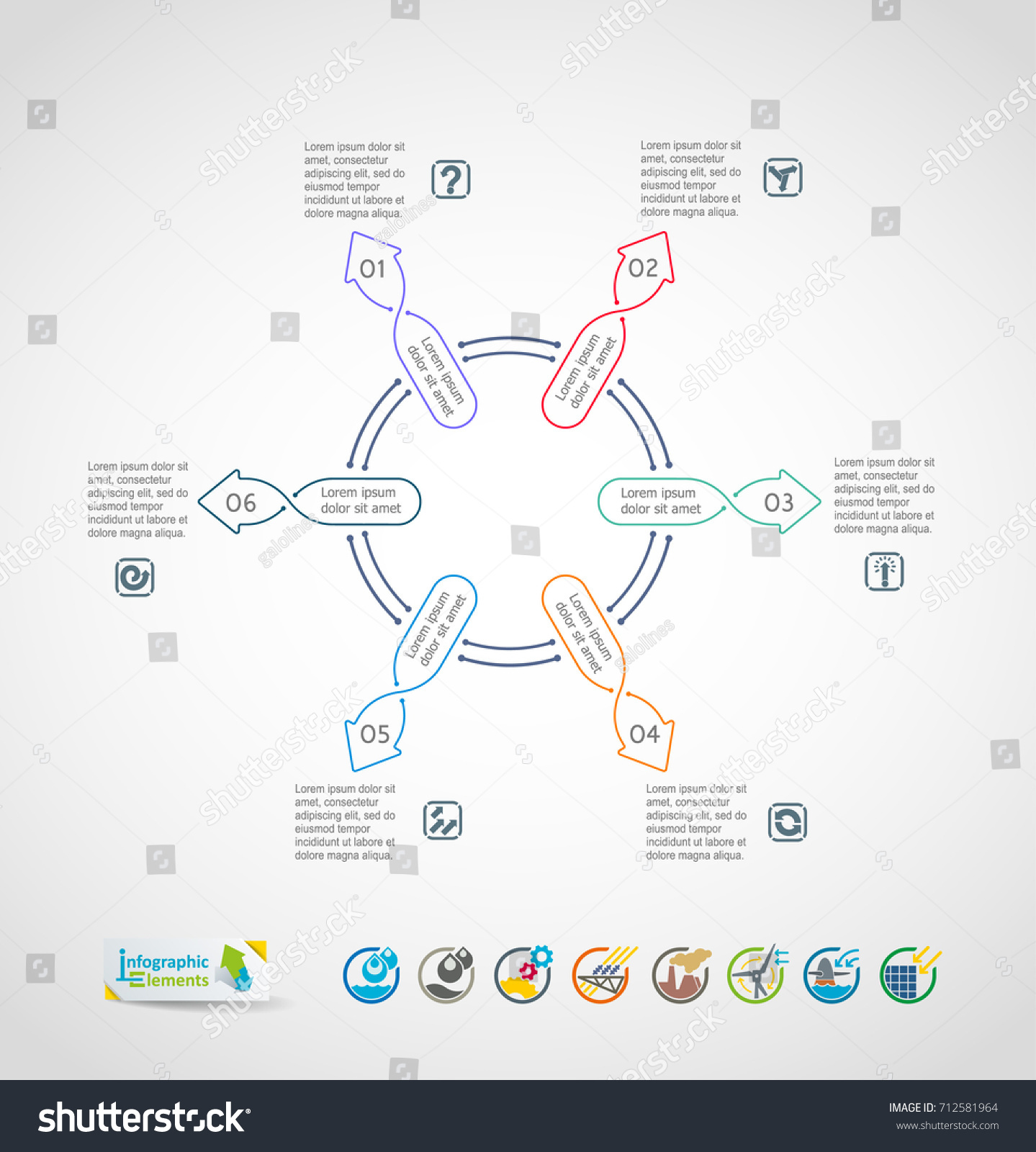 Collection Vector Infographics Elements Templates Text Stock Vector ...