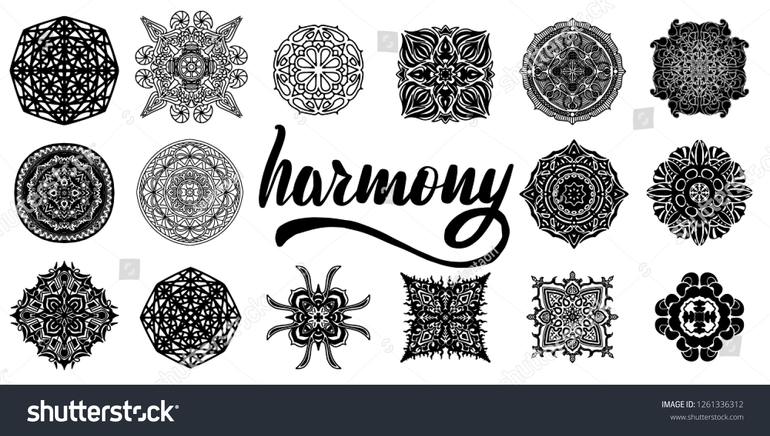 Collection Vector Mandalas Coloring Pages Ethnic Stock Vector