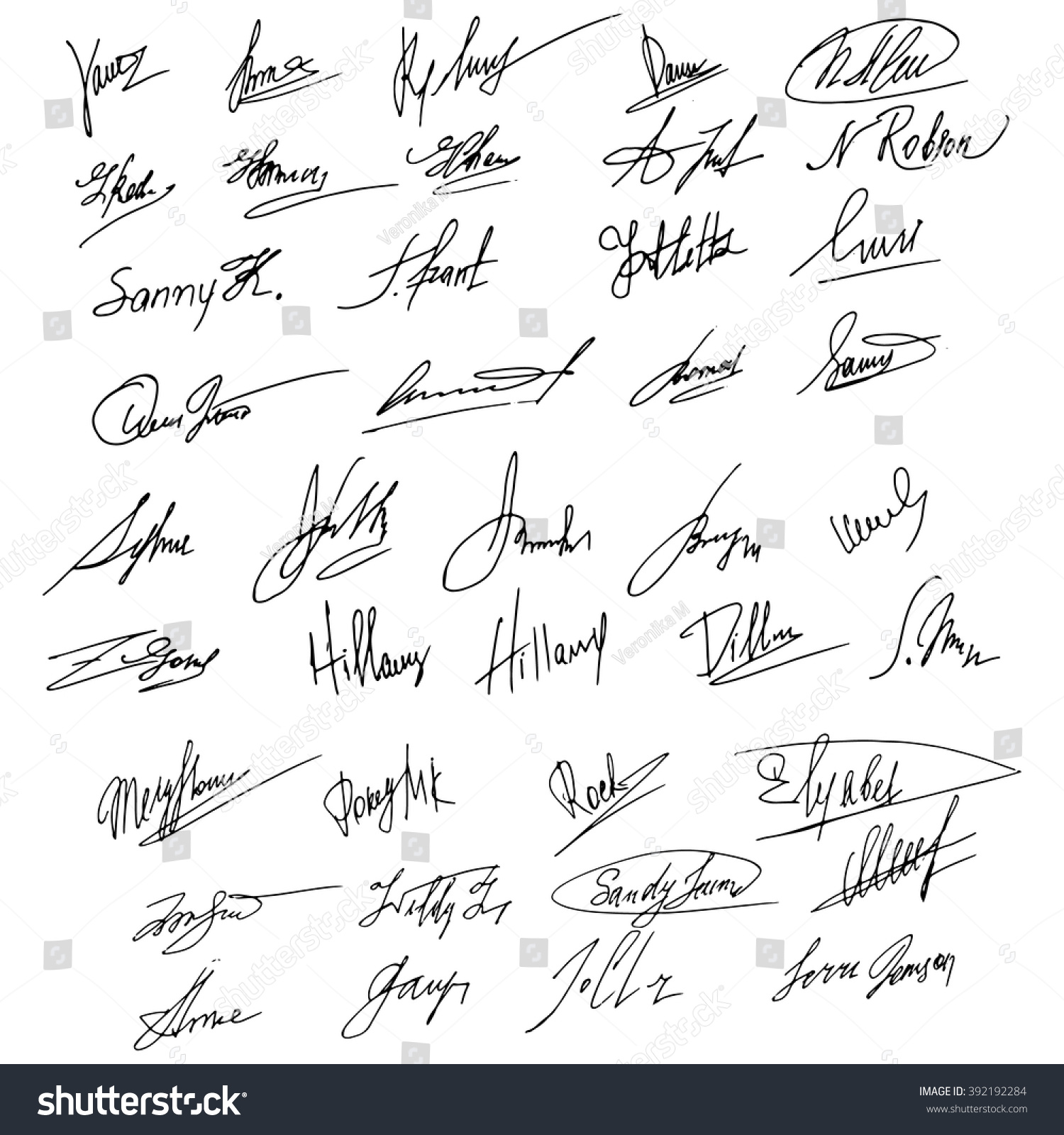 Collection Vector Signatures Fictitious Autograph Business Stock Vector ...