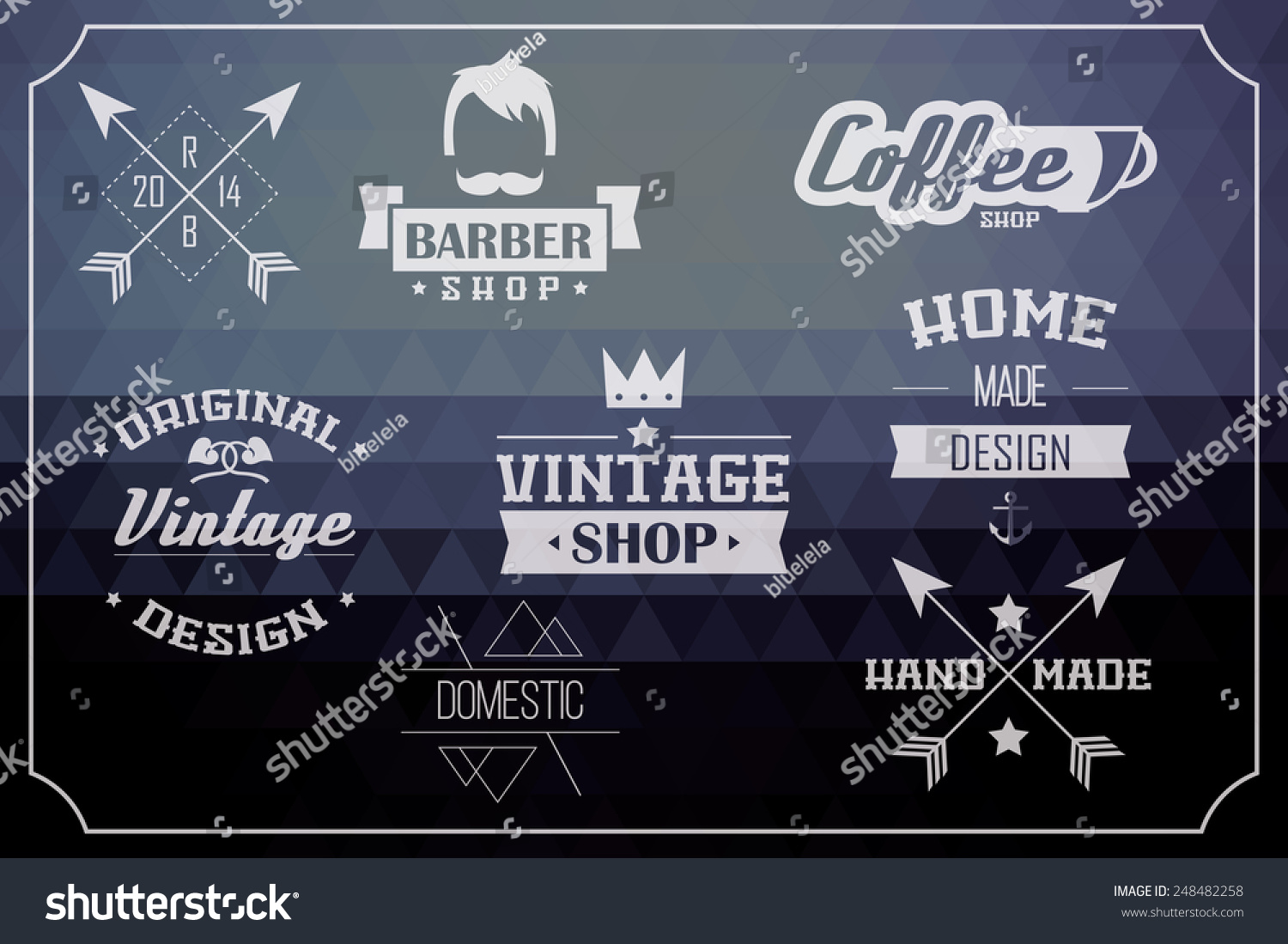 Collection Vintage Retro Labels Badges Stamps Stock Vector (Royalty ...