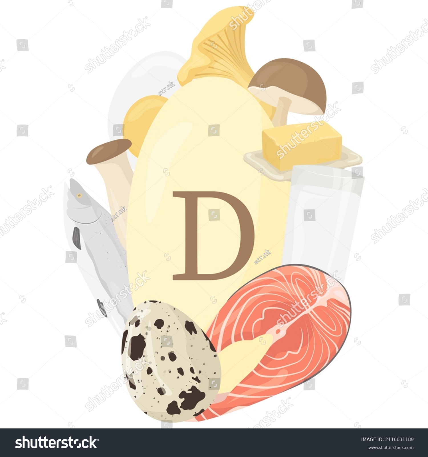 Collection Vitamin D Sources Cholecalciferol Fortified Stock Vector ...