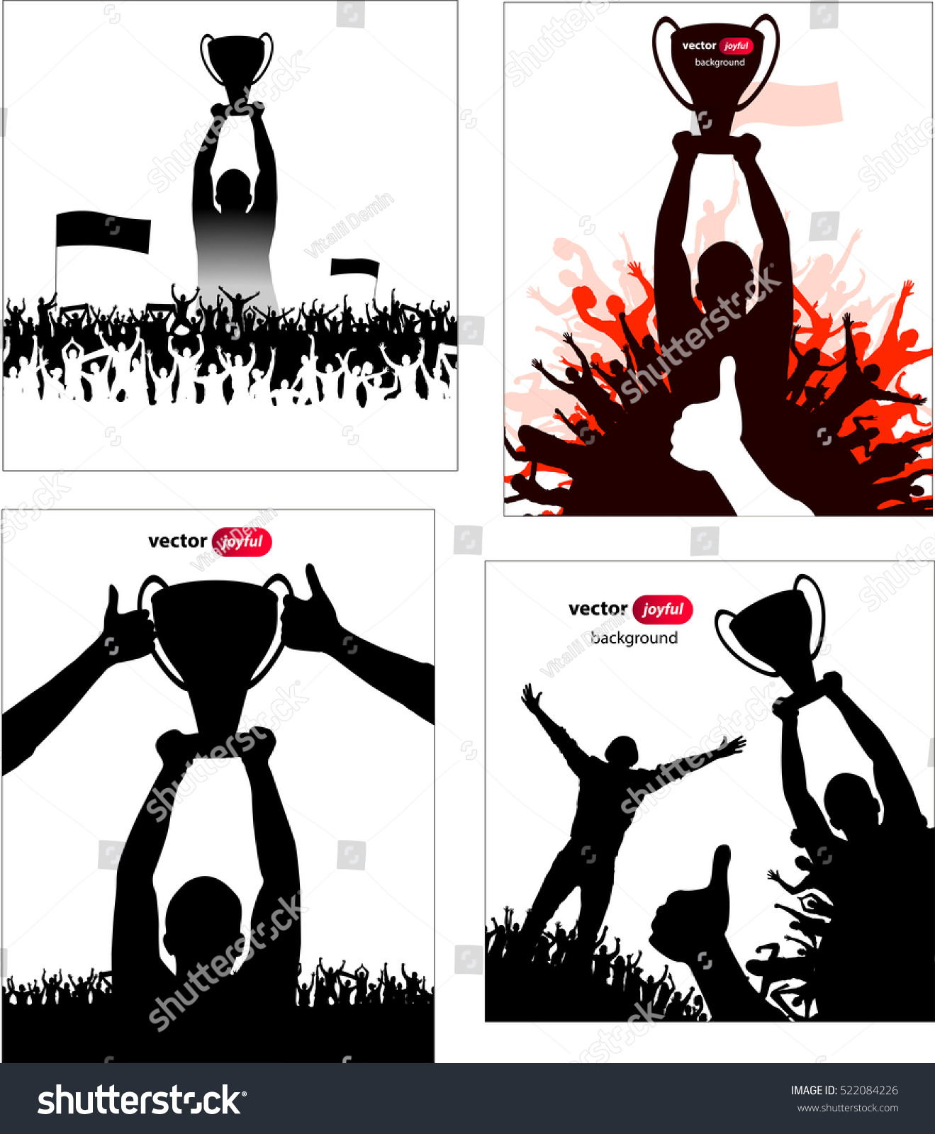 Collection Posters Cheering People Like Stock Vector (Royalty Free ...