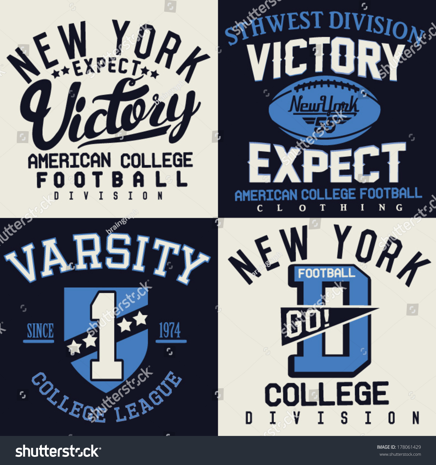 College Graphic Design For T-Shirt Stock Vector 178061429 : Shutterstock