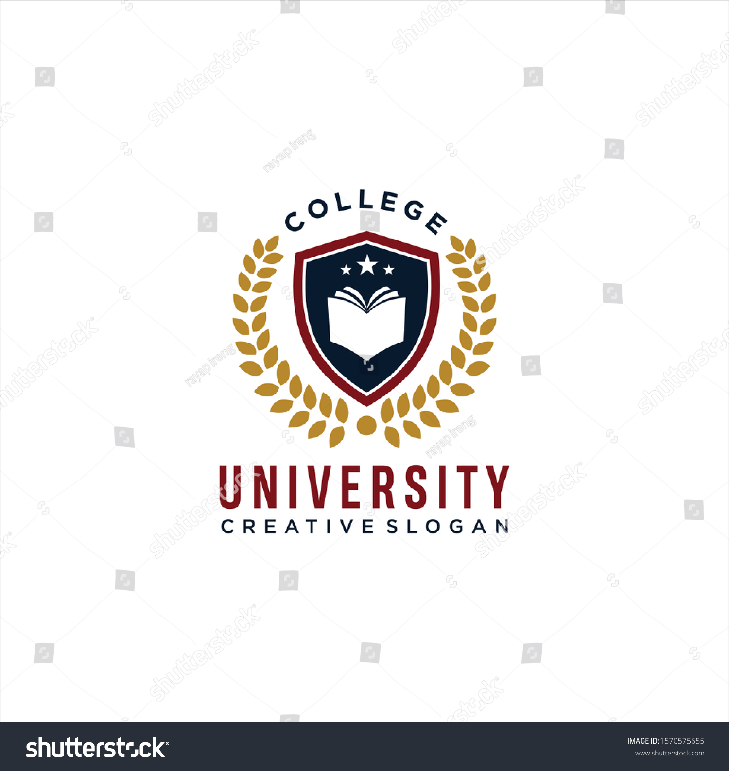 College Logo Design Template Vector Illustration Stock Vector (royalty 