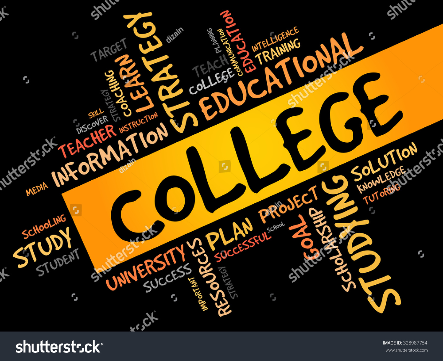 College Word Cloud Education Concept Stock Vector Royalty Free