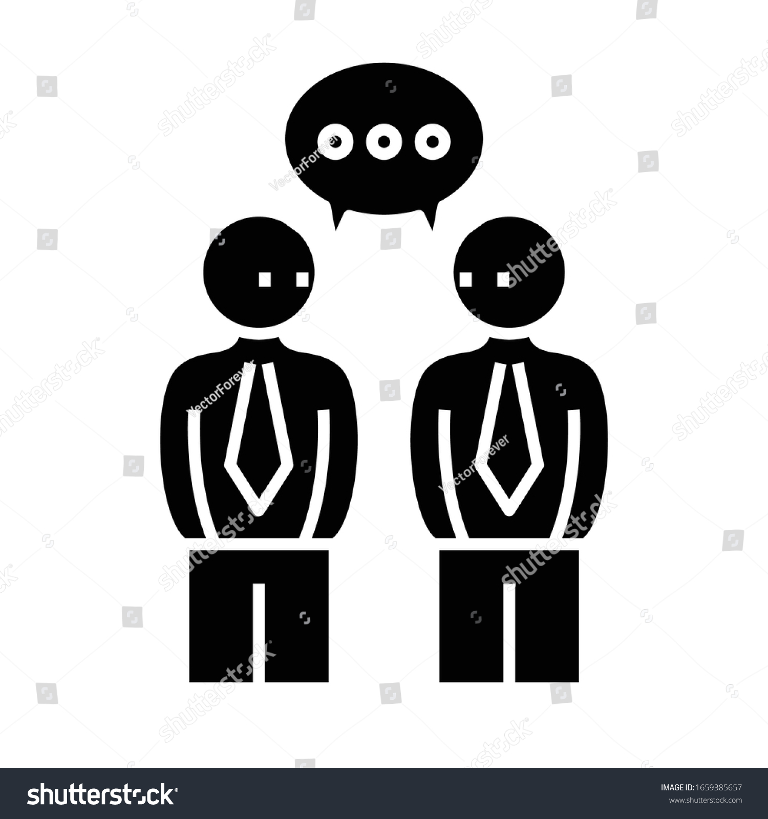 Collegues Communication Black Icon Concept Illustration Stock Vector ...