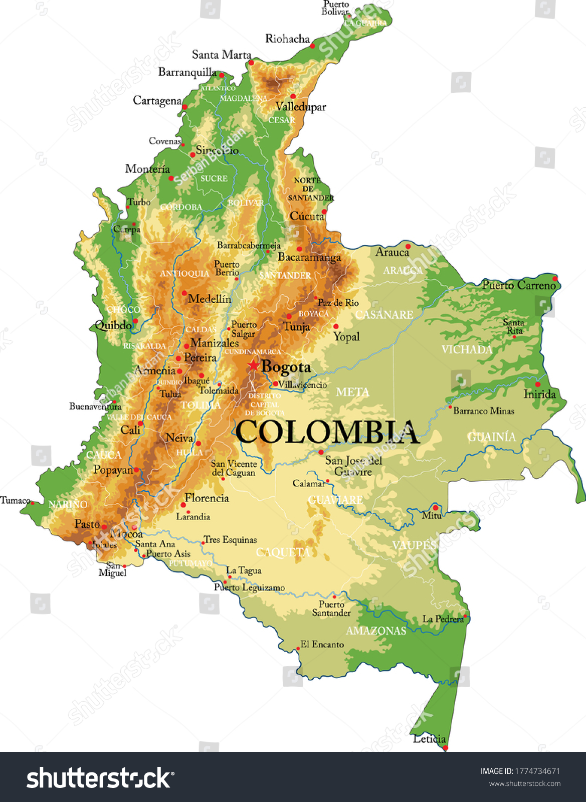 Mapa Fisico De Colombia Geografia De Colombia – Themelower