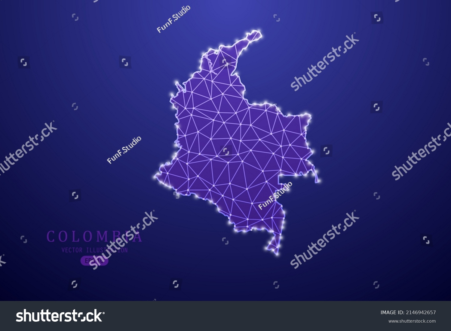 Colombia Map World Map International Vector Stock Vector Royalty Free Stock Vector Colombia Map World Map International Vector Template With Purple Mash Line Point Scales And 2146942657