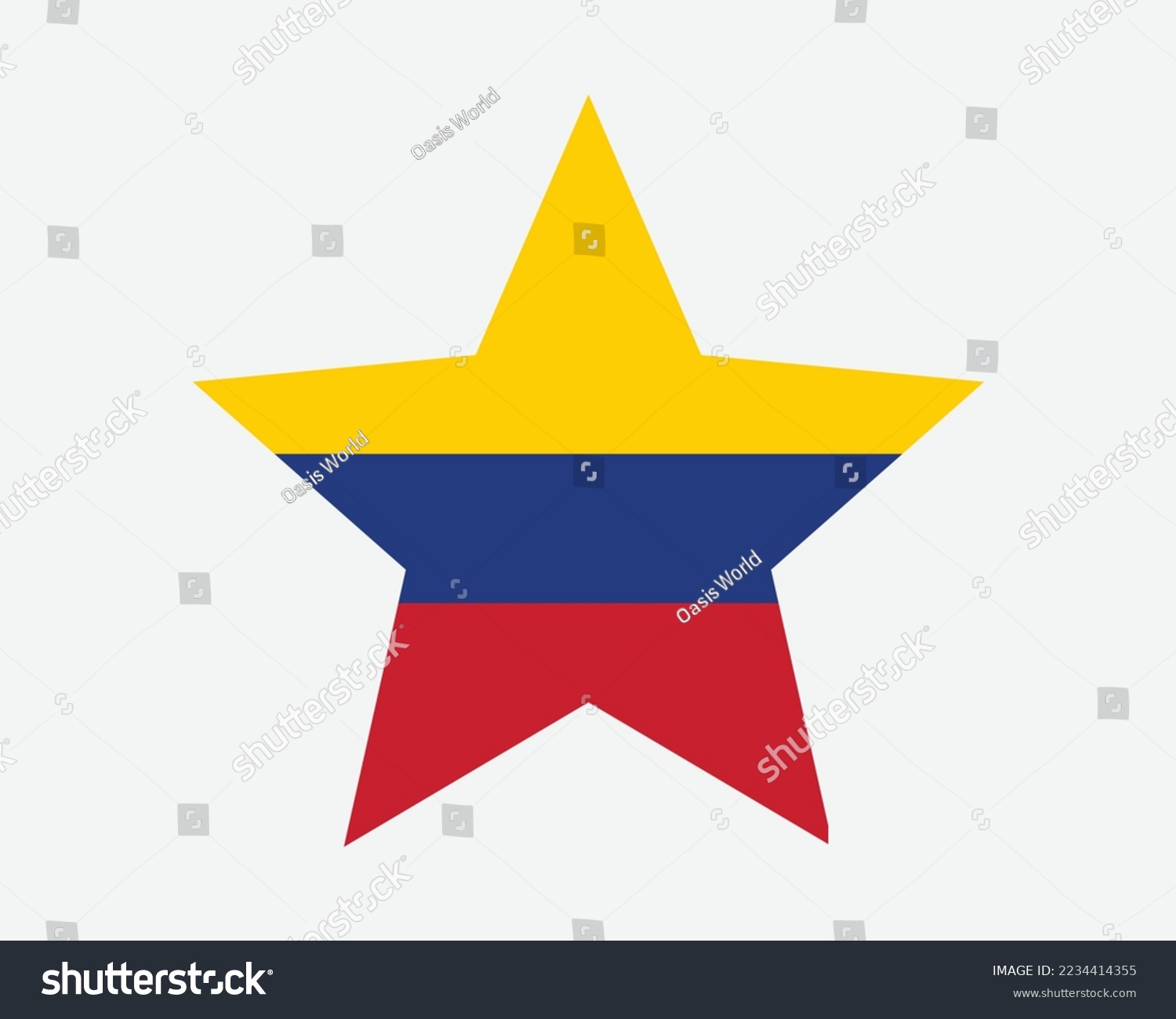 SVG of Colombia Star Flag. Colombian Star Shape Flag. Country National Banner Icon Symbol Vector 2D Flat Artwork Graphic Illustration svg