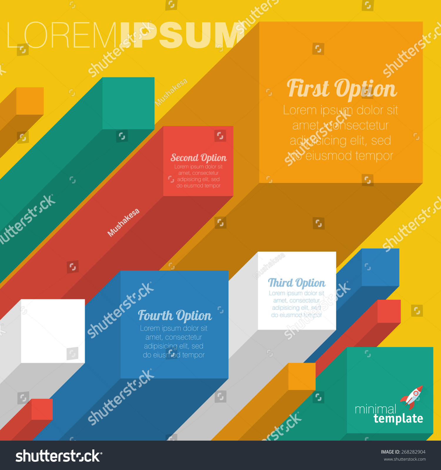 box vector infographic Flat Color Infographic Design Boxes Stock Minimslist