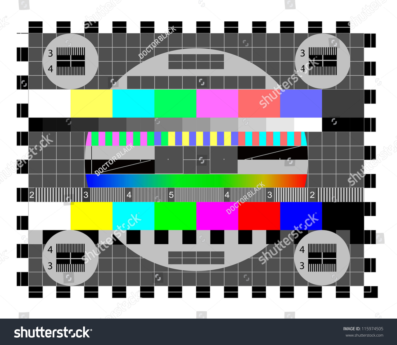 Color Card. Test Tv Screen, Animated Television Test. Stock Vector ...