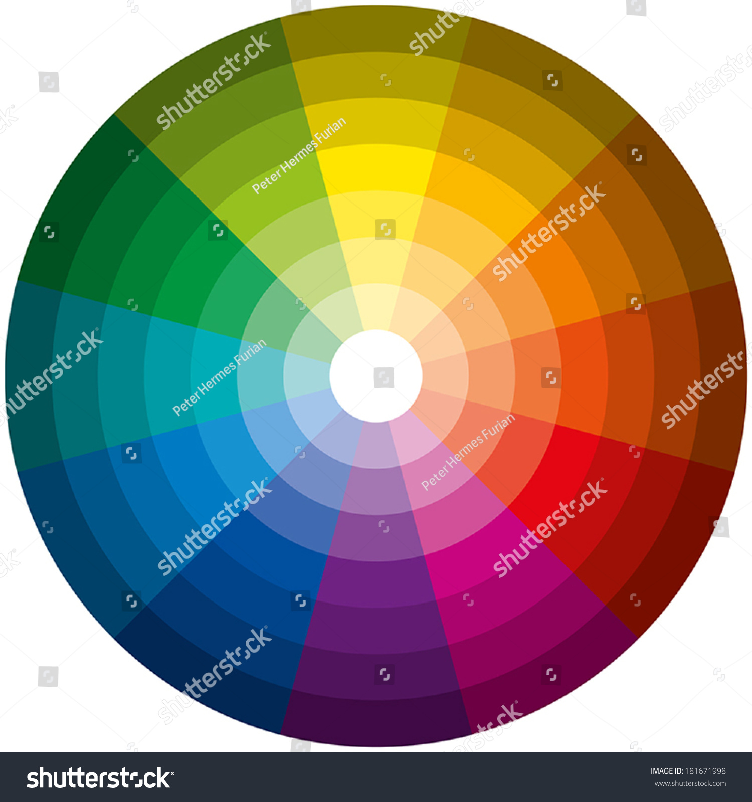 Color Circle Light Dark Twelve Basic Stock Vector 181671998 - Shutterstock