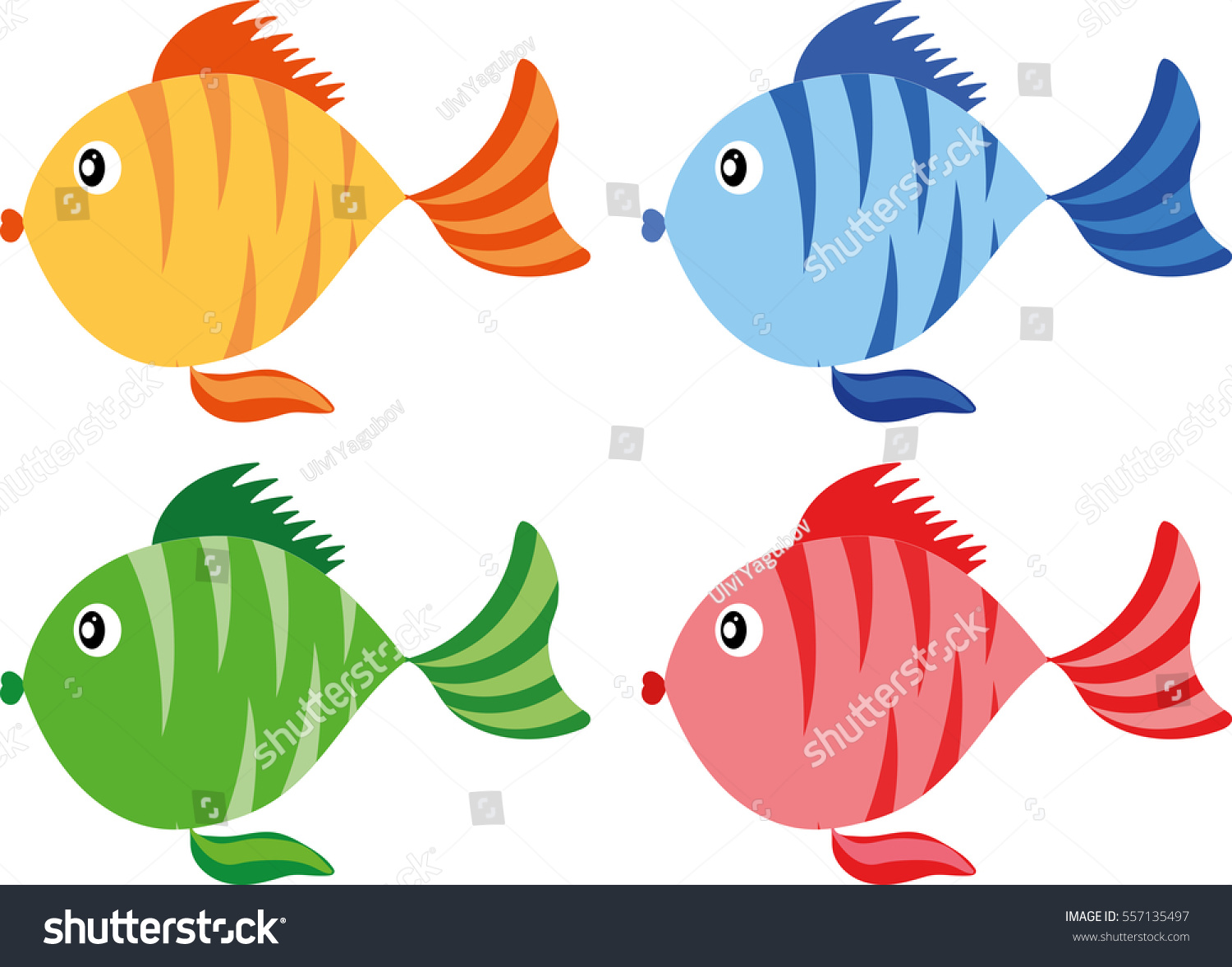 Color Fish Cartoon Icon Stock Vector 557135497 - Shutterstock