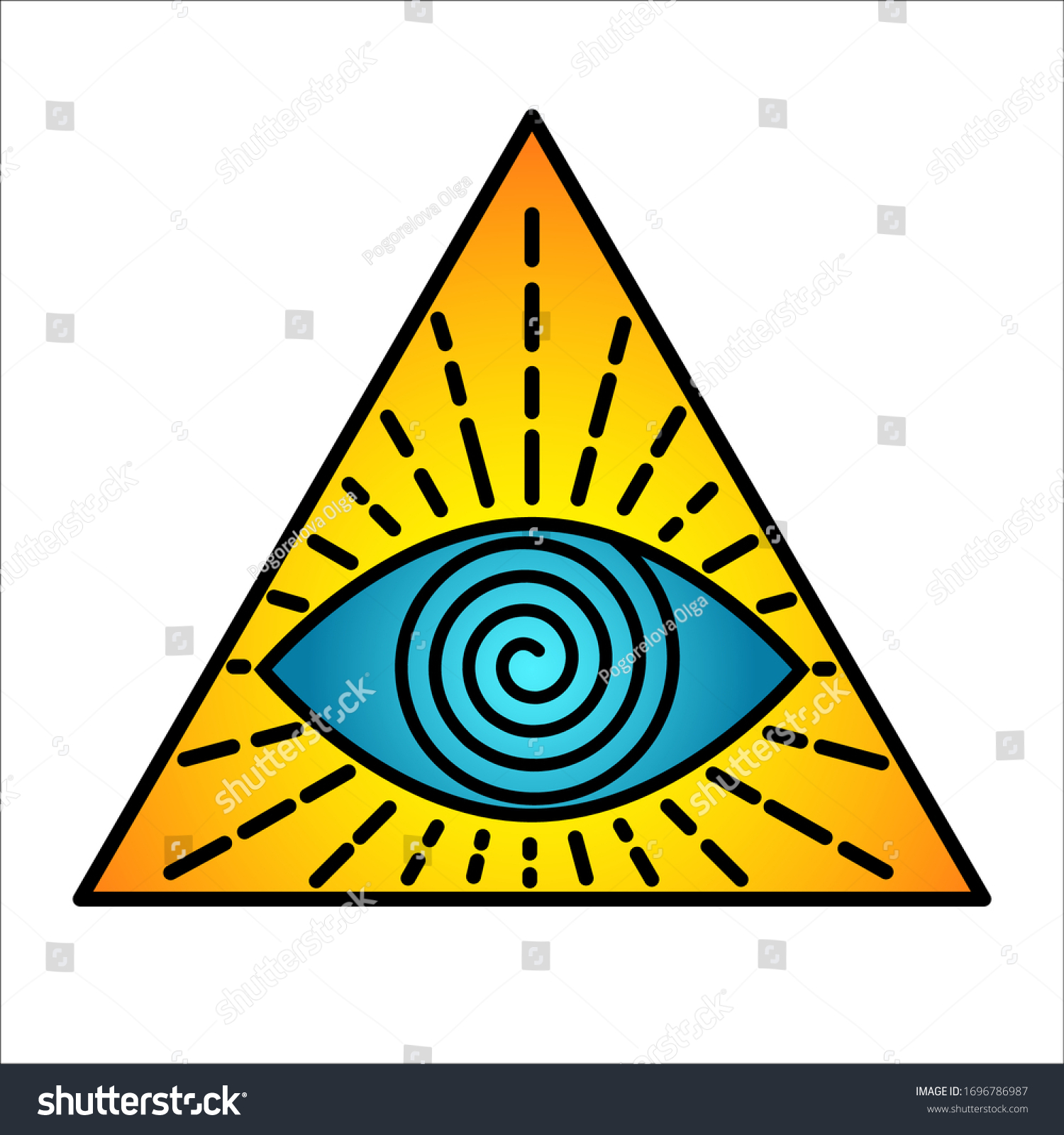 Color Graphic Vector Allseeing Eye Third Stock Vector (Royalty Free