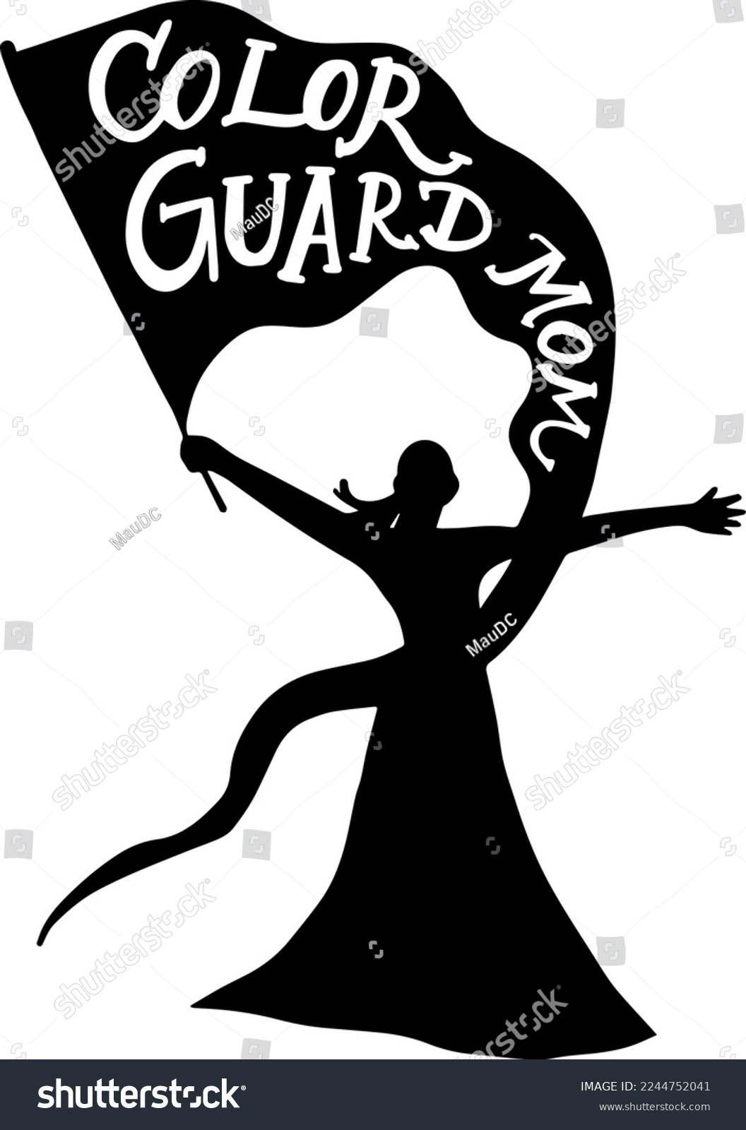 SVG of Color Guard Mom Hand Lettering, Color Guard Mom Silhouette Design, Color Guard Mom Vector Text for greeting cards, posters, flyers, marketing, social media, greeting cards, invite, svg or png design svg