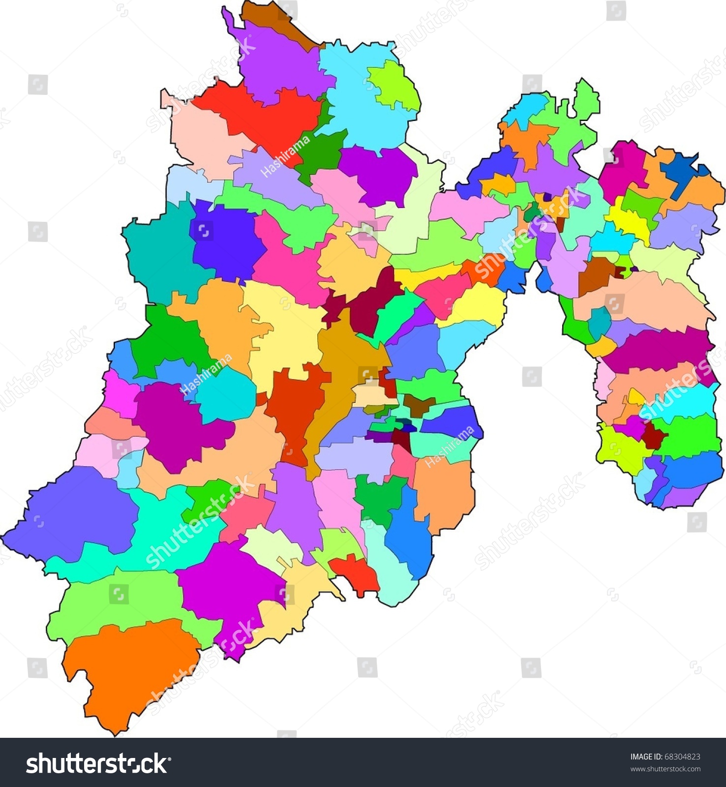 Color Map. Estado De México. Mexican Republic Stock Vector Illustration ...