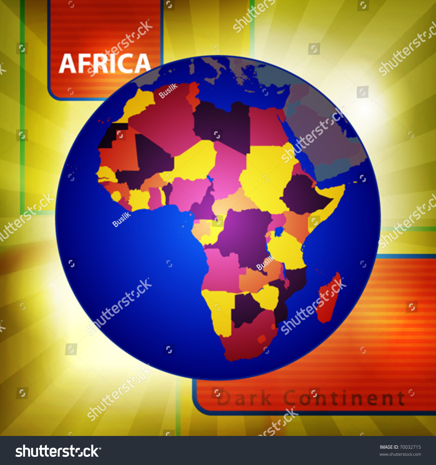 Color Map African Continent Vector Stock Vector Royalty Free 70032715 Shutterstock 4762