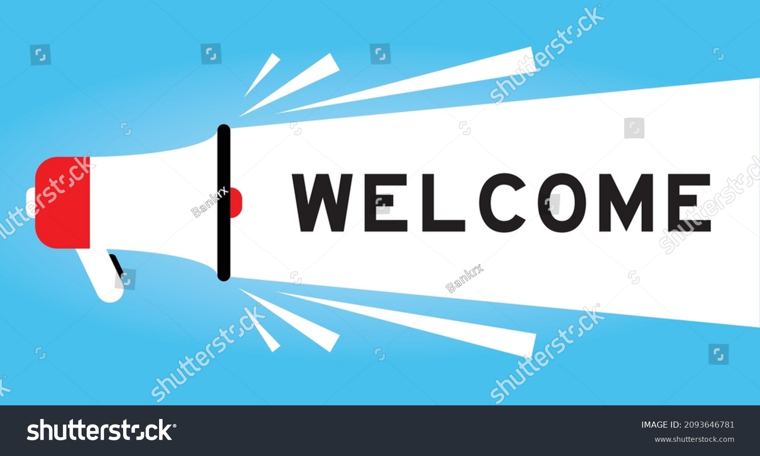 Color Megphone Icon Word Welcome White Stock Vector (Royalty Free ...