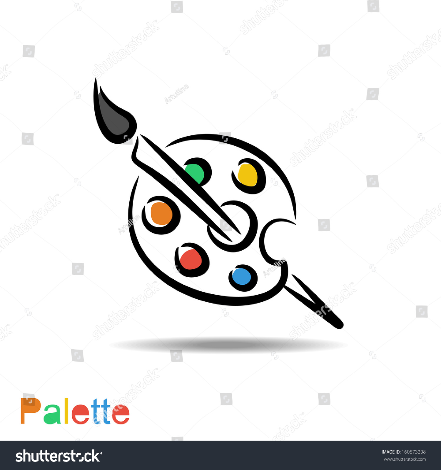 Color Palette Artistic Brush Stock Vector (Royalty Free) 160573208 ...