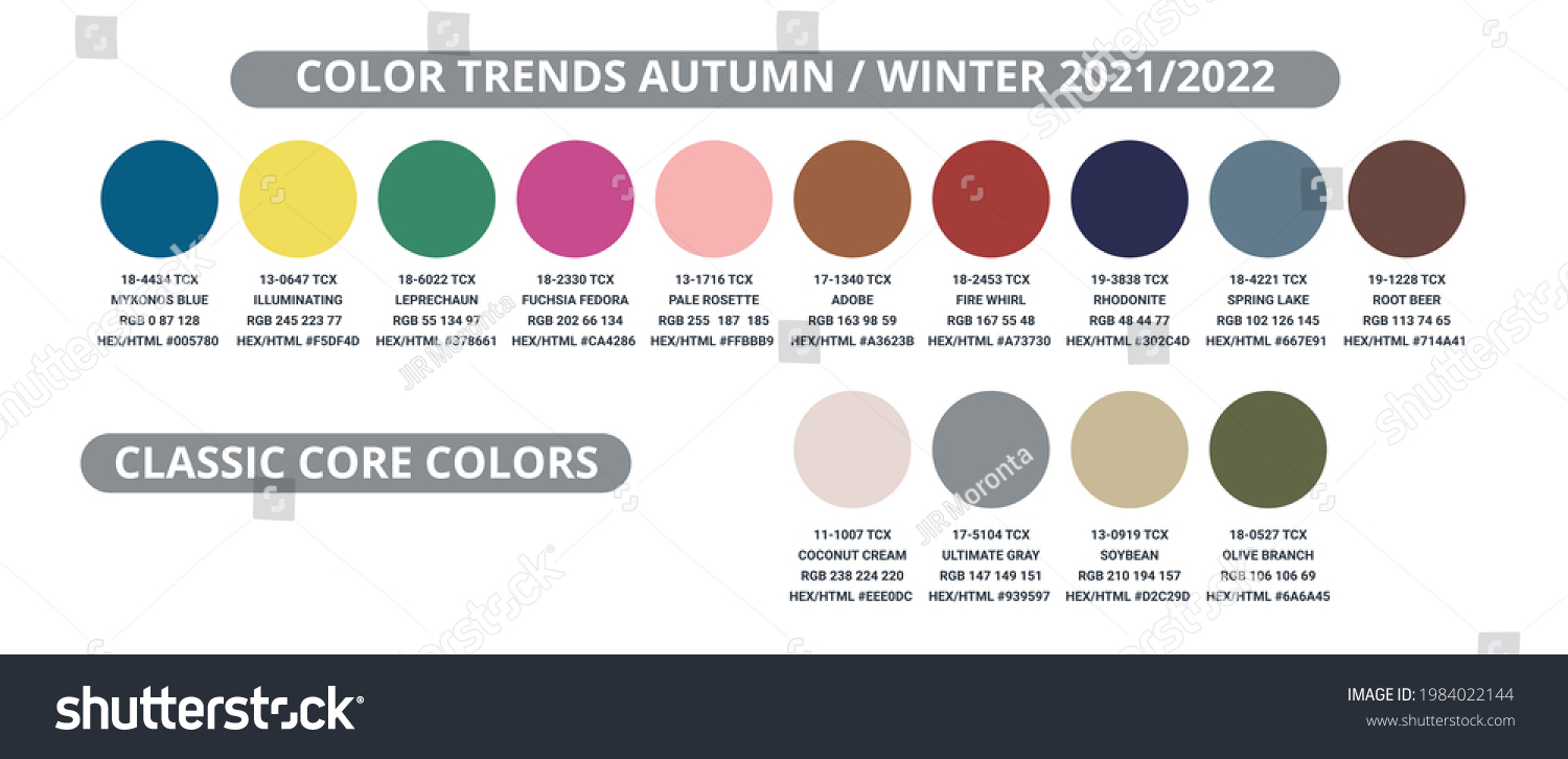 Color Palette Autumn Winter 20212022 Circles Stock Vector (Royalty Free ...