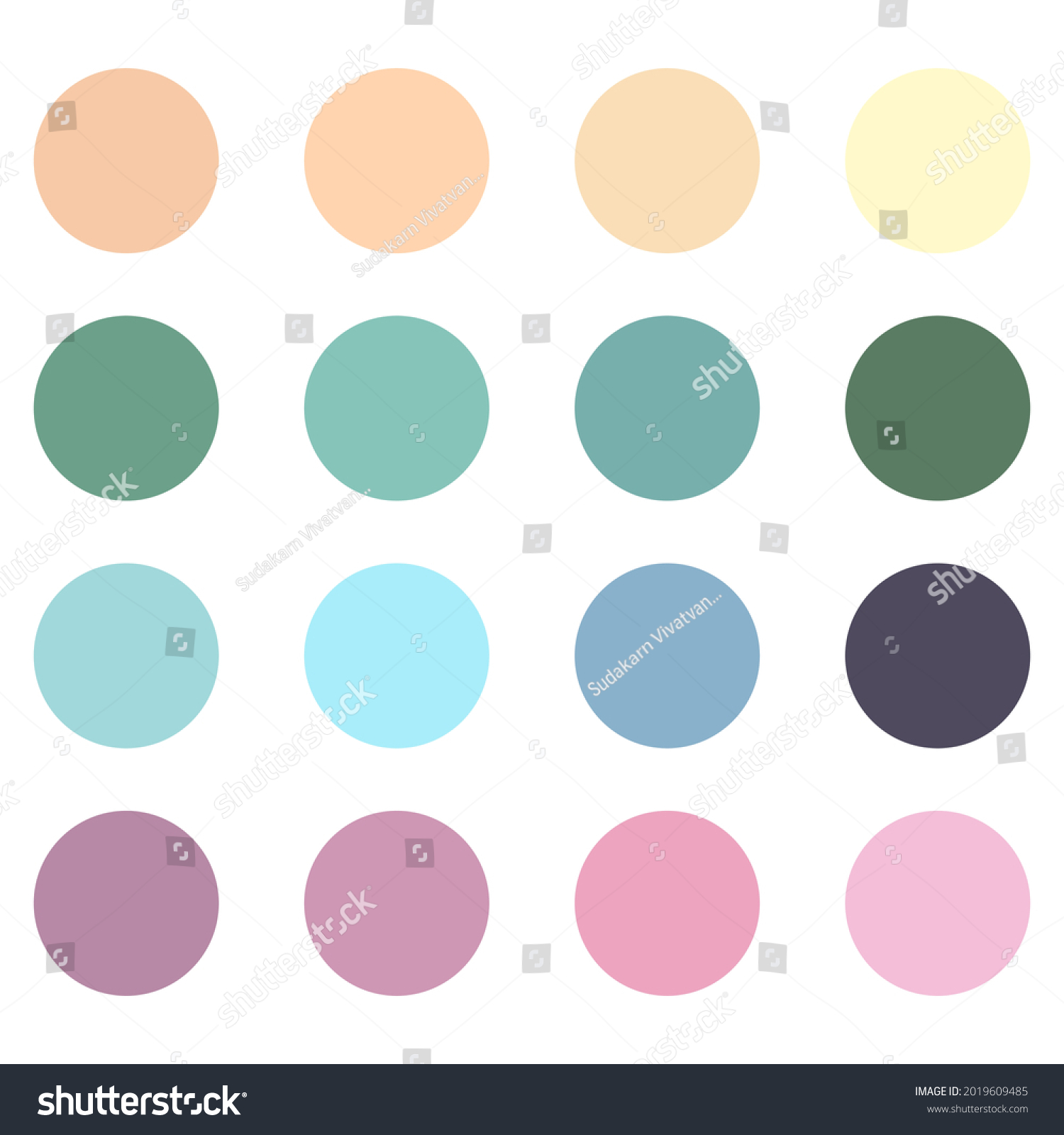 Color Palette Pastel Circles Collection Vector Stock Vector (Royalty ...