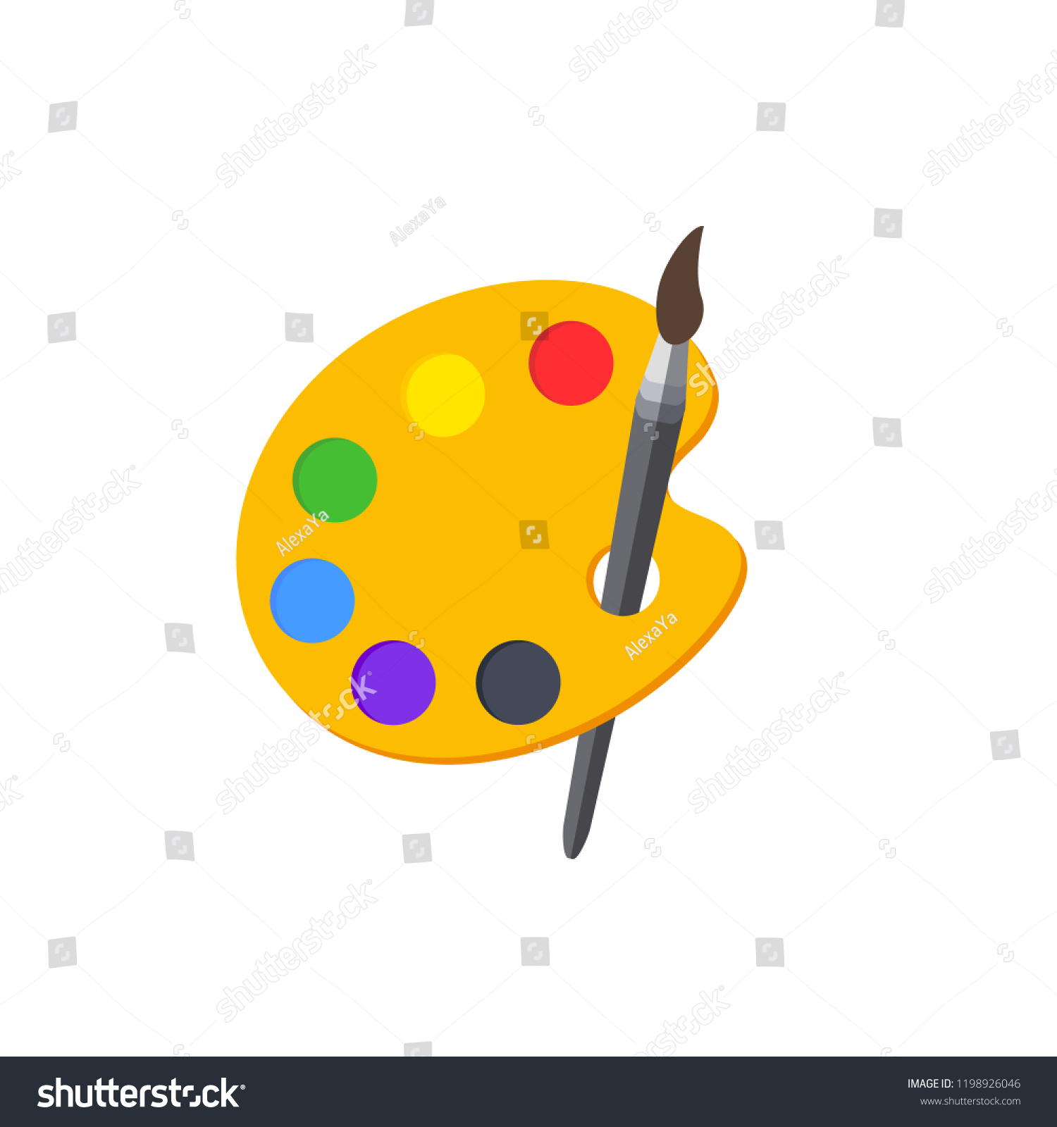 Color Palette Brush Paint Palette Paints Stock Vector (Royalty Free