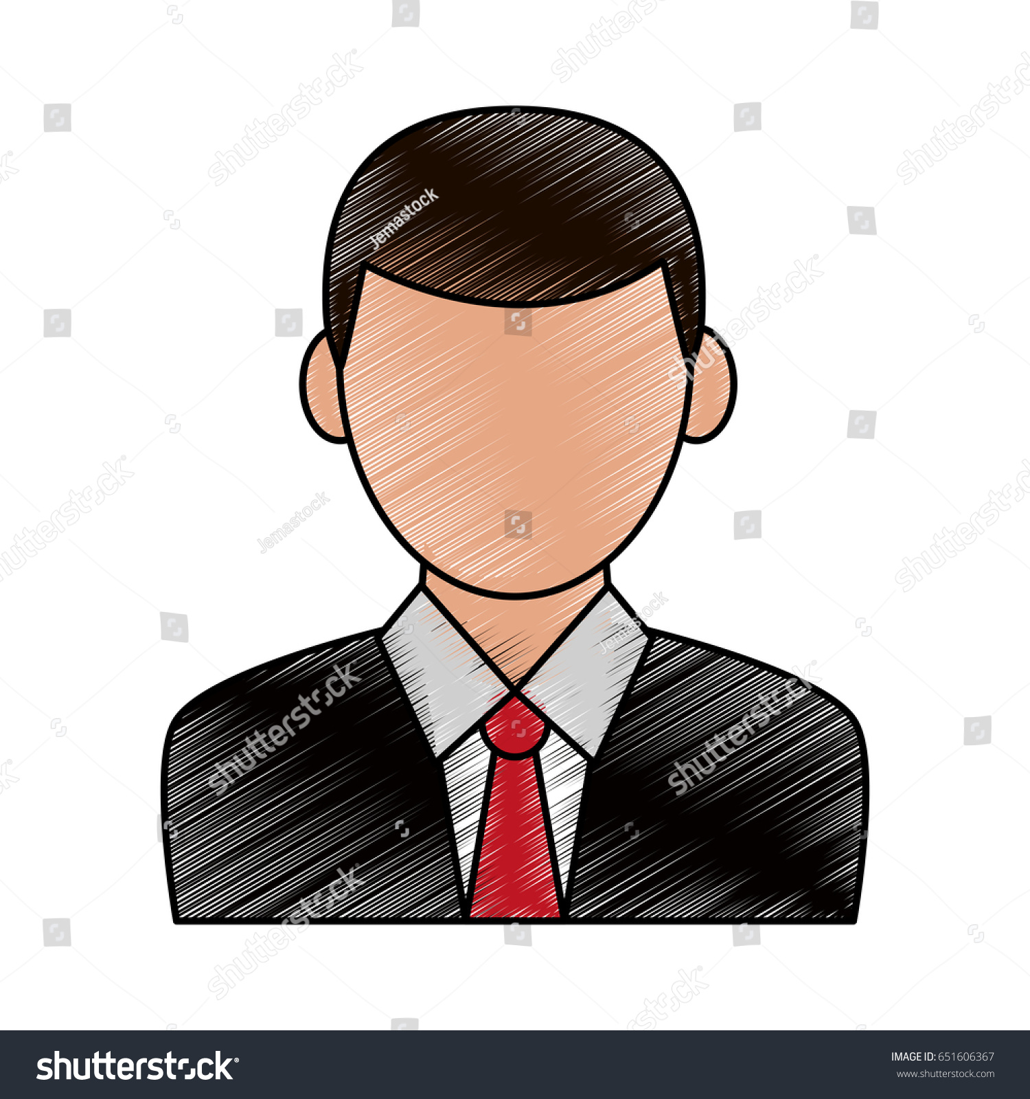 Color Pencil Cartoon Half Body Faceless Stock Vector Royalty Free