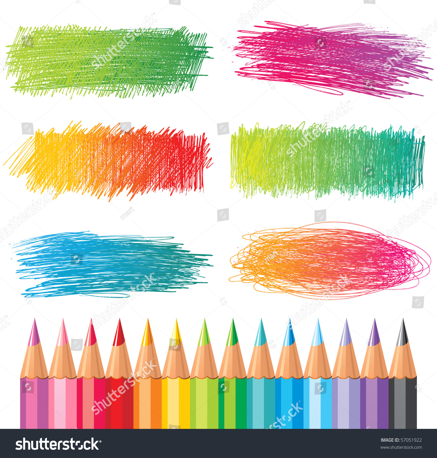  Color Pencils Drawings Stock Vector Illustration 57051922 Shutterstock