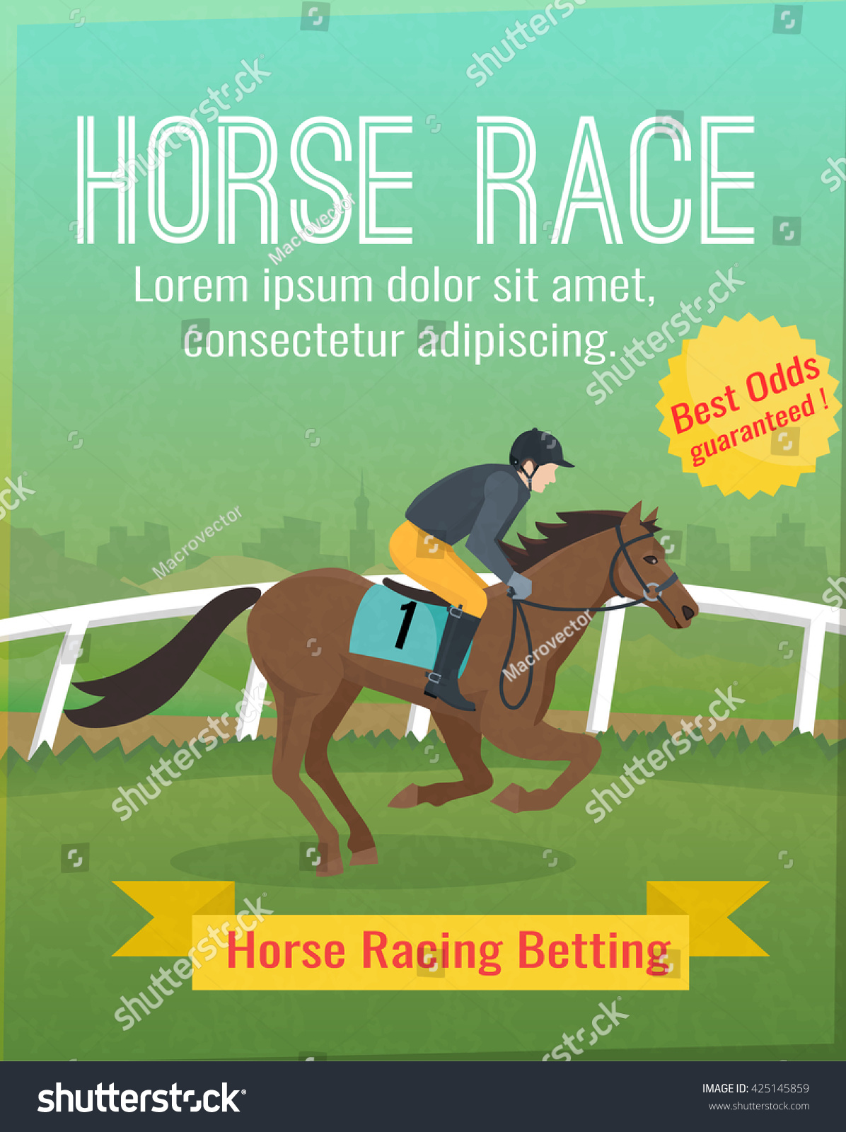 Color Poster Title Showing Horse Sport Stock Vector (Royalty Free ...