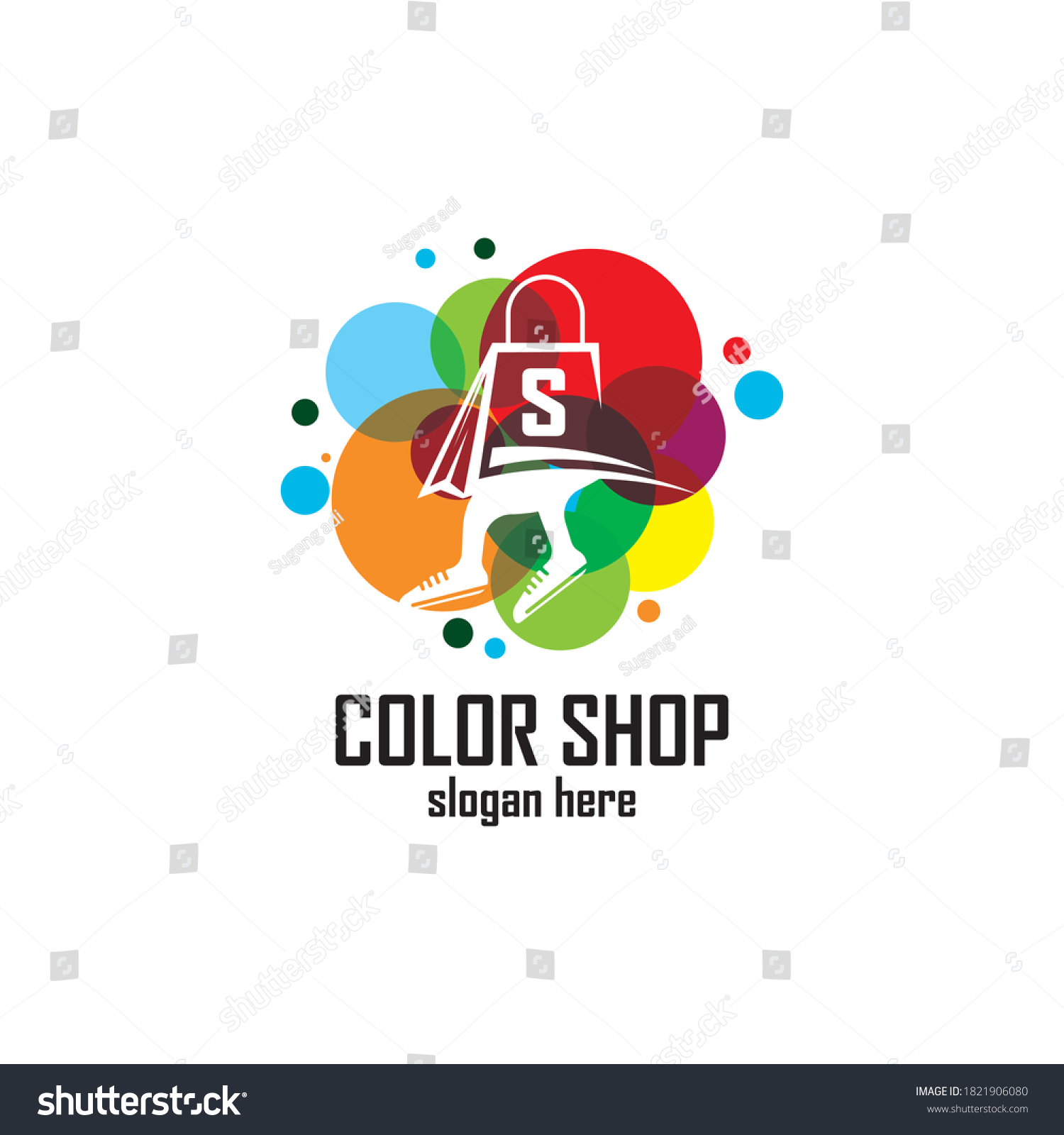 Color Shop Logo Design Symbol Template Stock Vector (Royalty Free ...