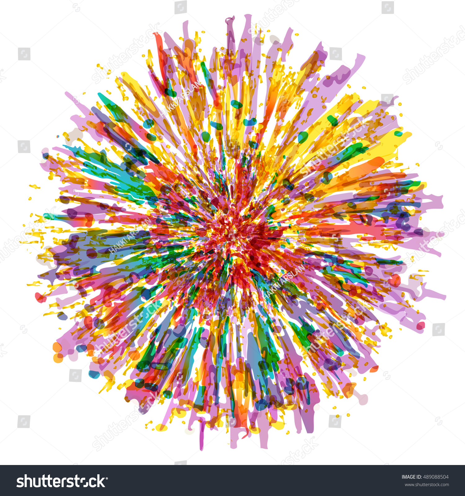 Color Splash Vector Flower Illustration Colorful Stock Vector (Royalty ...