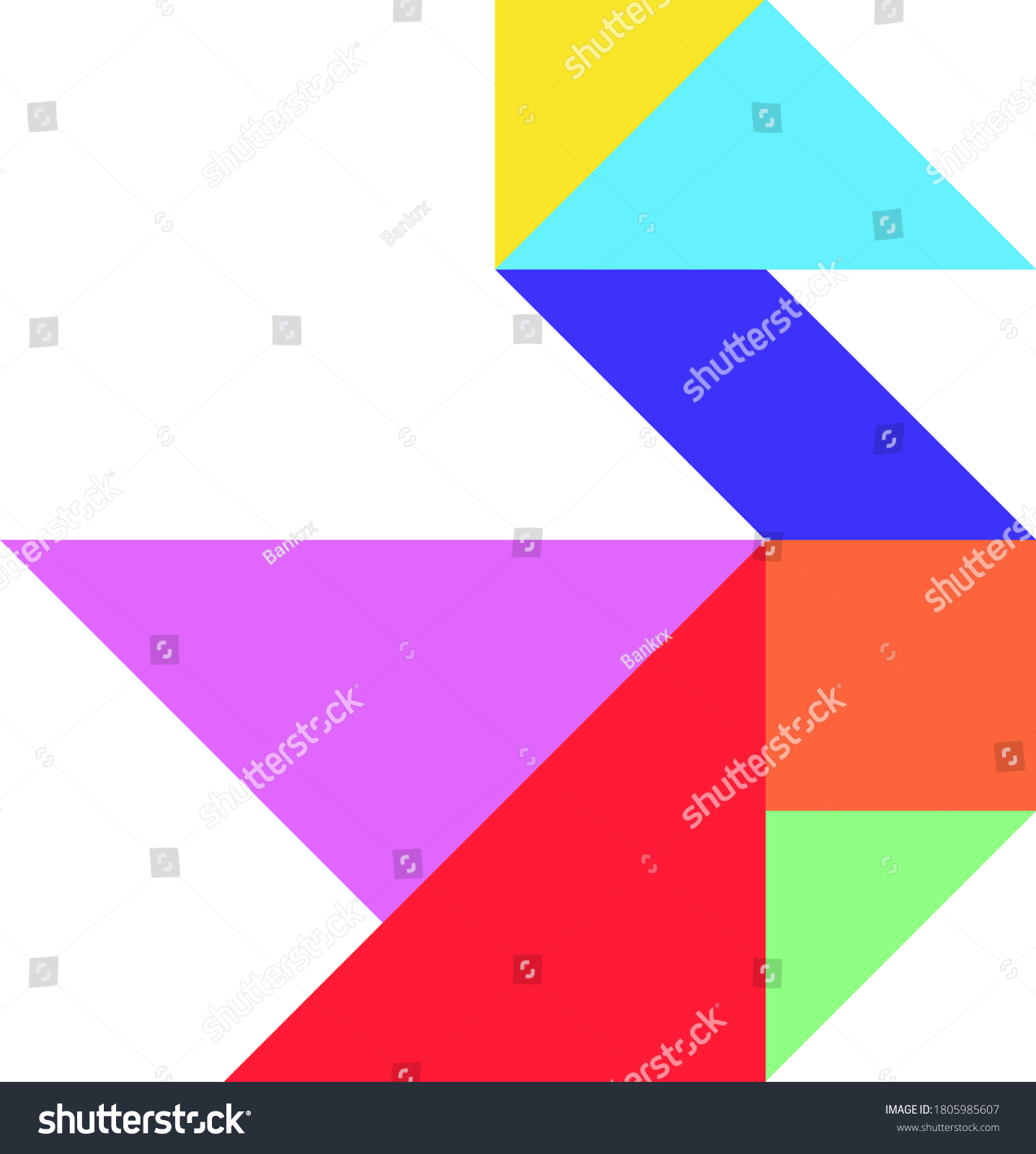 Color Tangram Puzzle Swan Duck Goose Stock Vector (Royalty Free ...