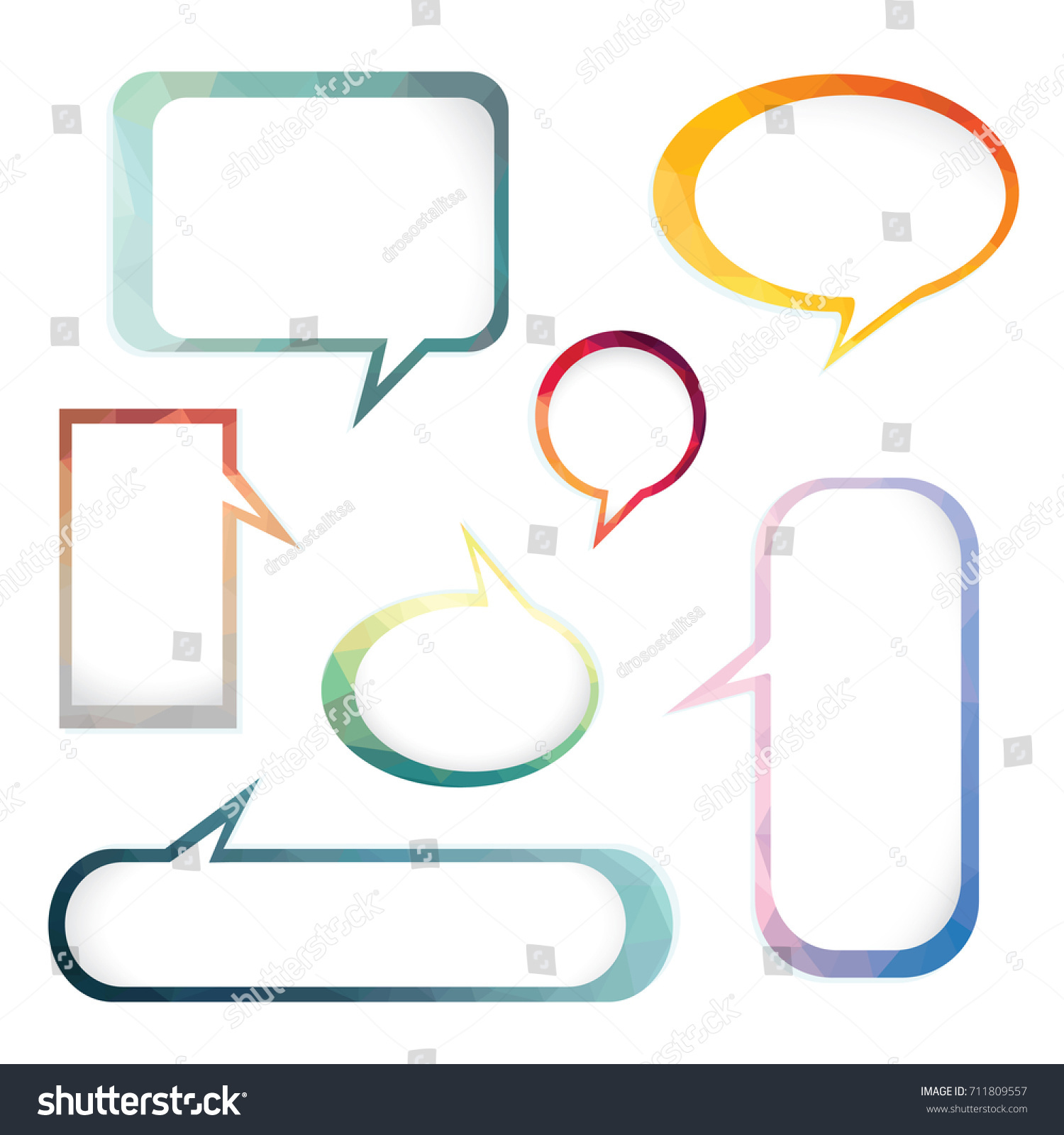 Color Text Box Vectors Set Speech Stock Vector (Royalty Free) 711809557