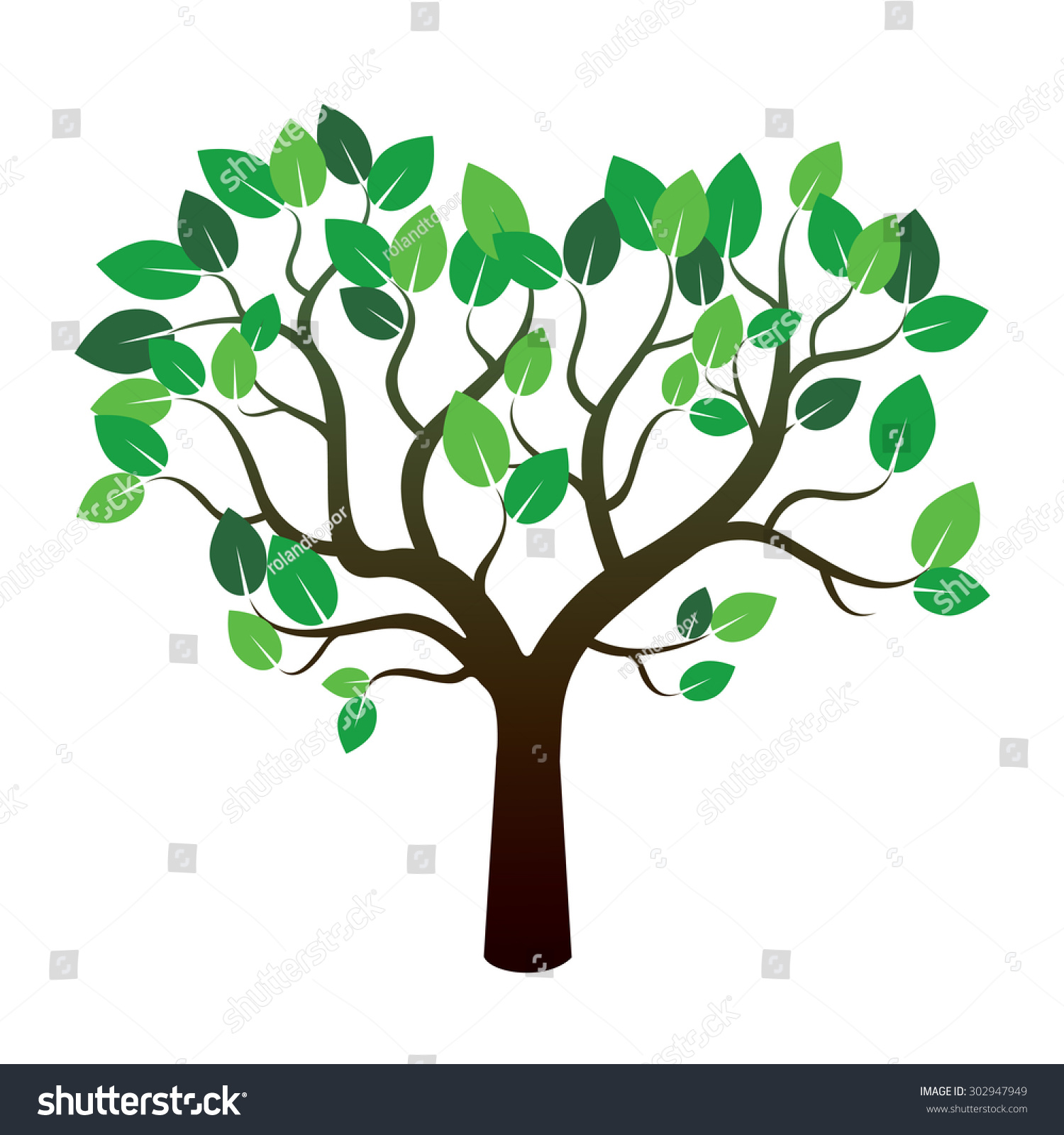 Color Tree Vector Illustration Stock Vector (Royalty Free) 302947949