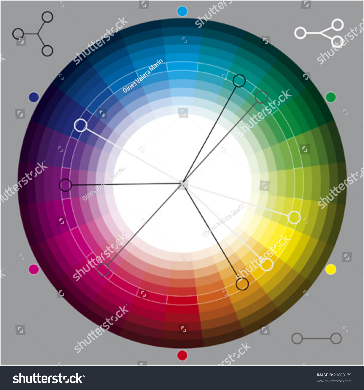 Color Wheel For Select Colors Stock Vector 20660179 : Shutterstock