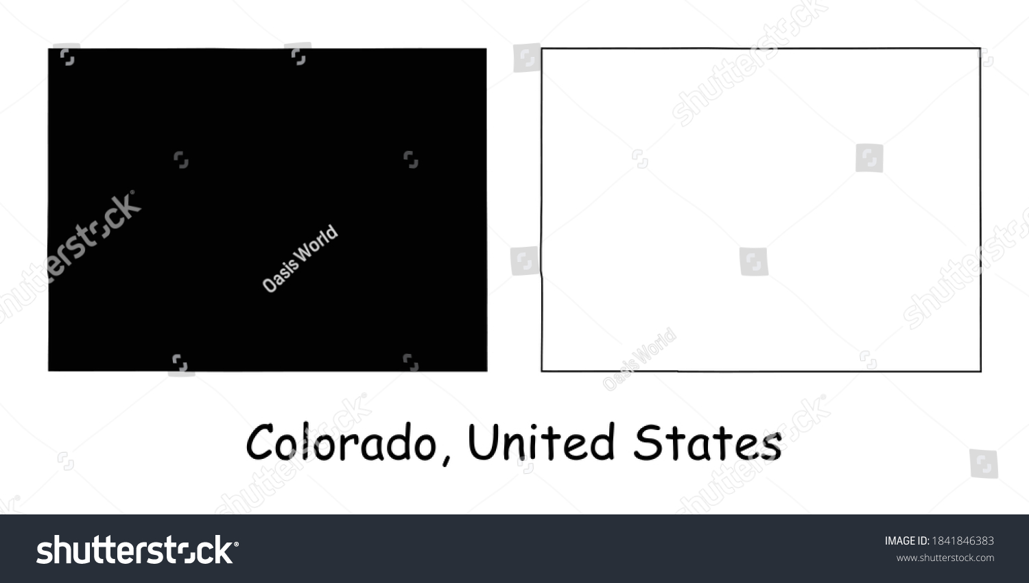 Colorado Co State Map Usa Black Stock Vector (Royalty Free) 1841846383 ...